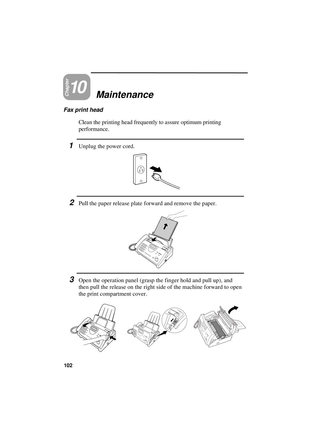 Sharp UX-300 operation manual Maintenance, Fax print head 