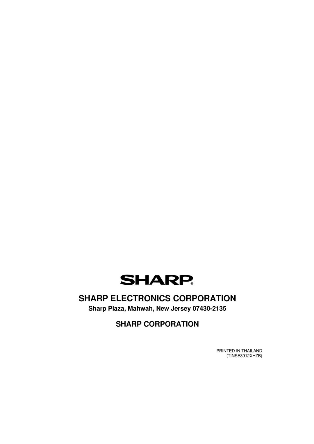 Sharp UX-300 operation manual Sharp Electronics Corporation 