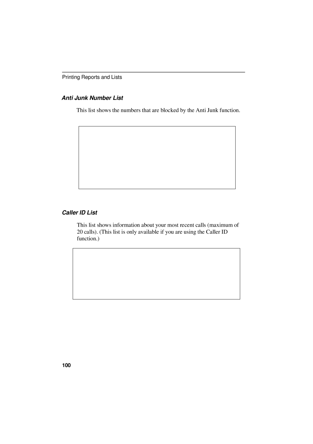 Sharp UX-305 operation manual Anti Junk Number List, Caller ID List 