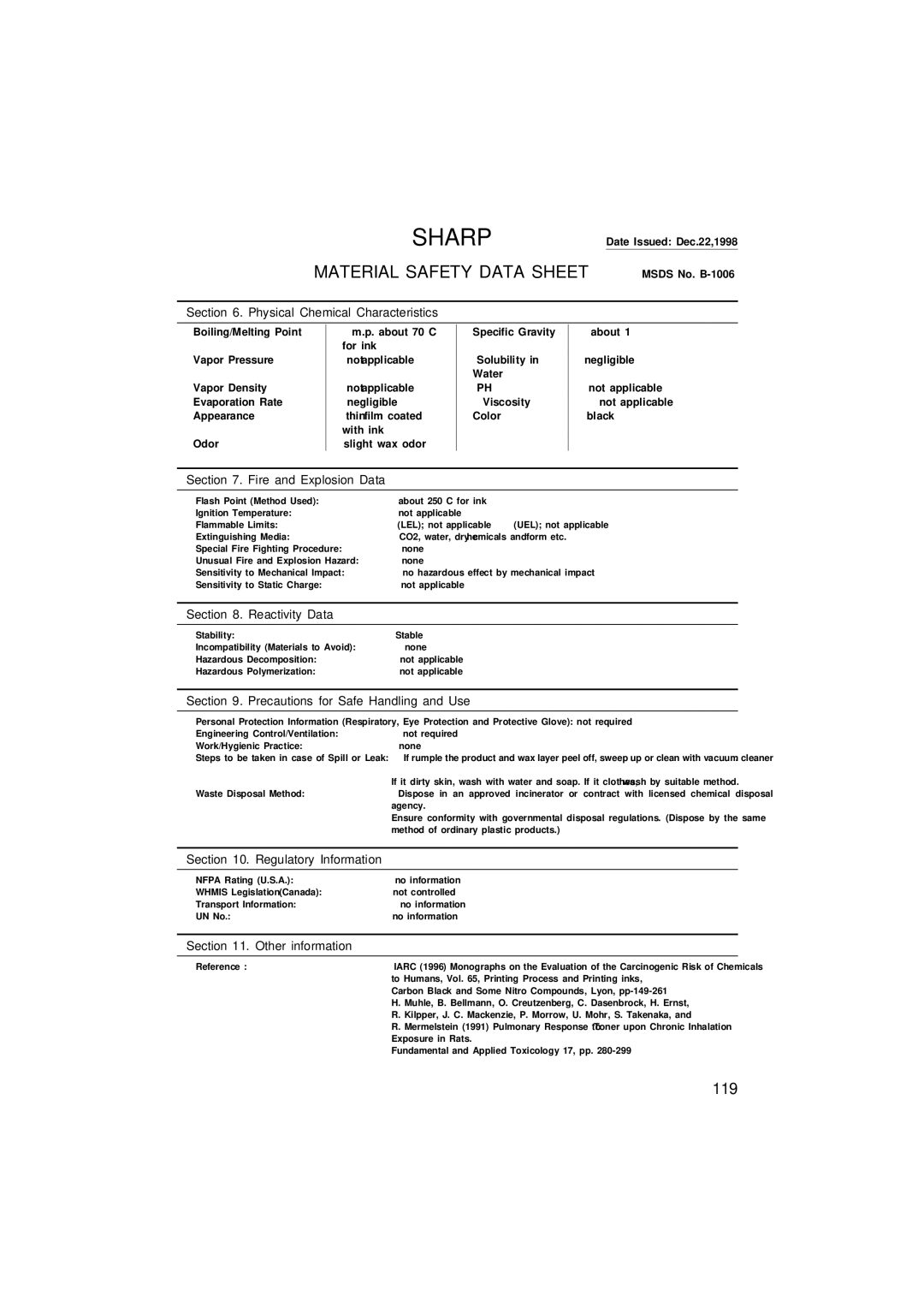 Sharp UX-305 operation manual 119 