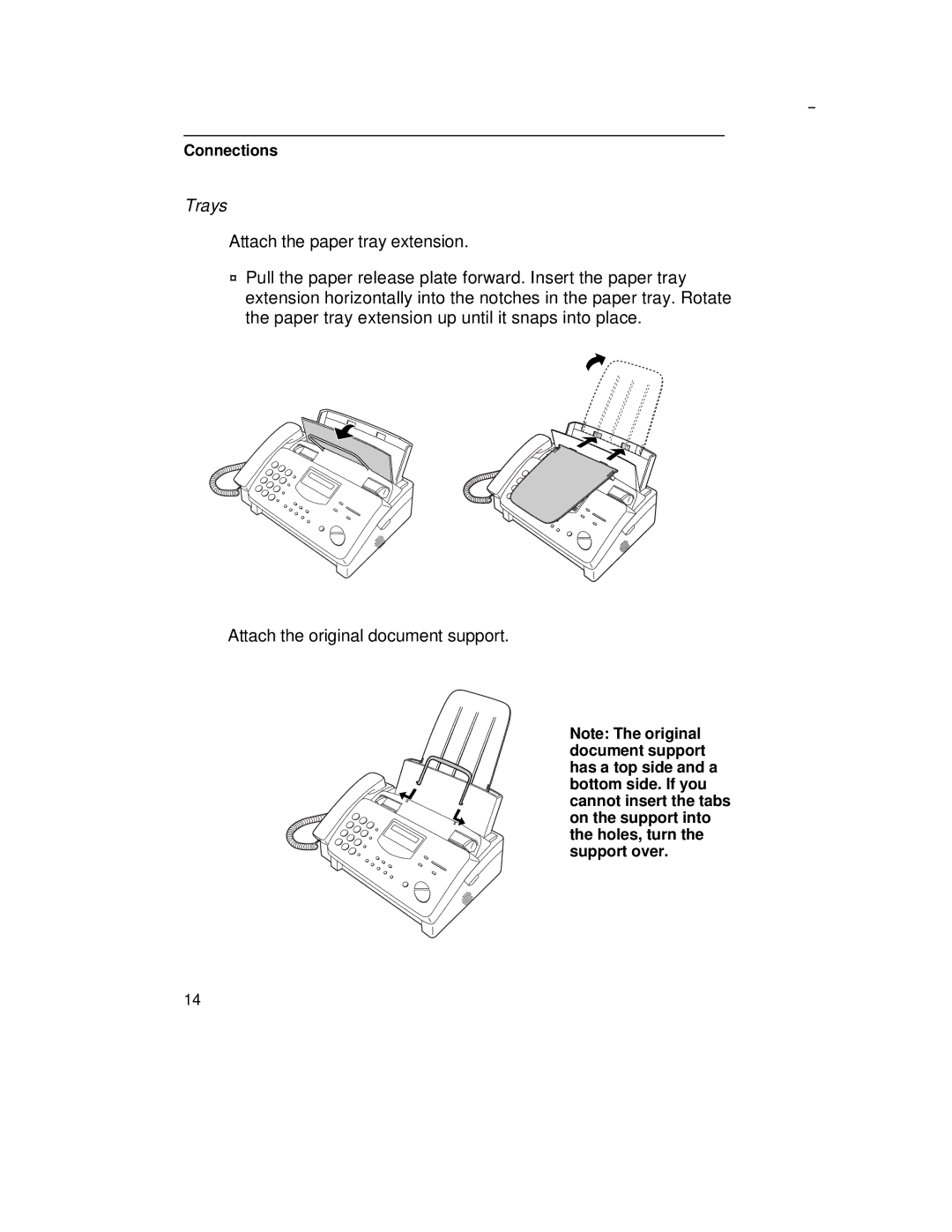 Sharp UX-305 operation manual Trays 