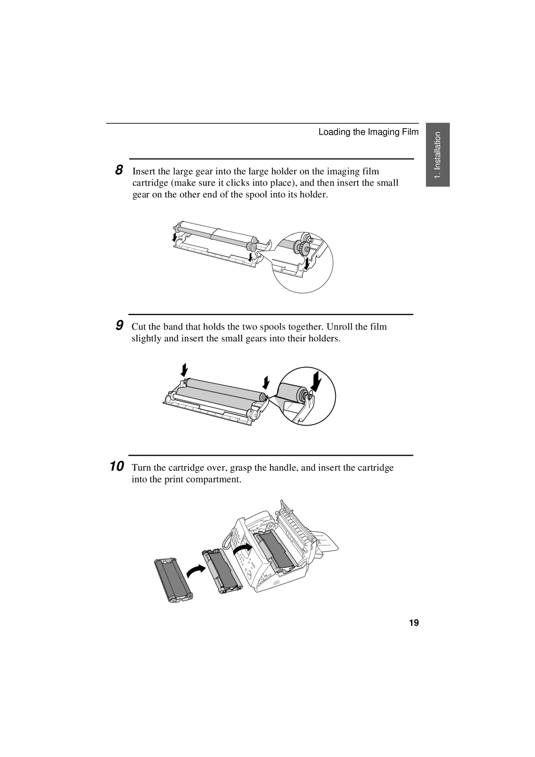 Sharp UX-305 operation manual Loading the Imaging Film 