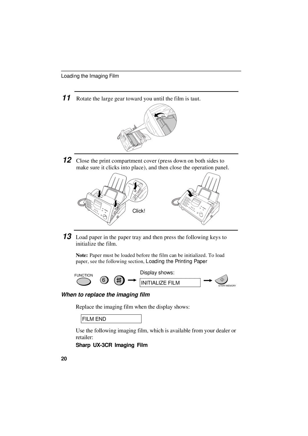 Sharp UX-305 operation manual When to replace the imaging film 