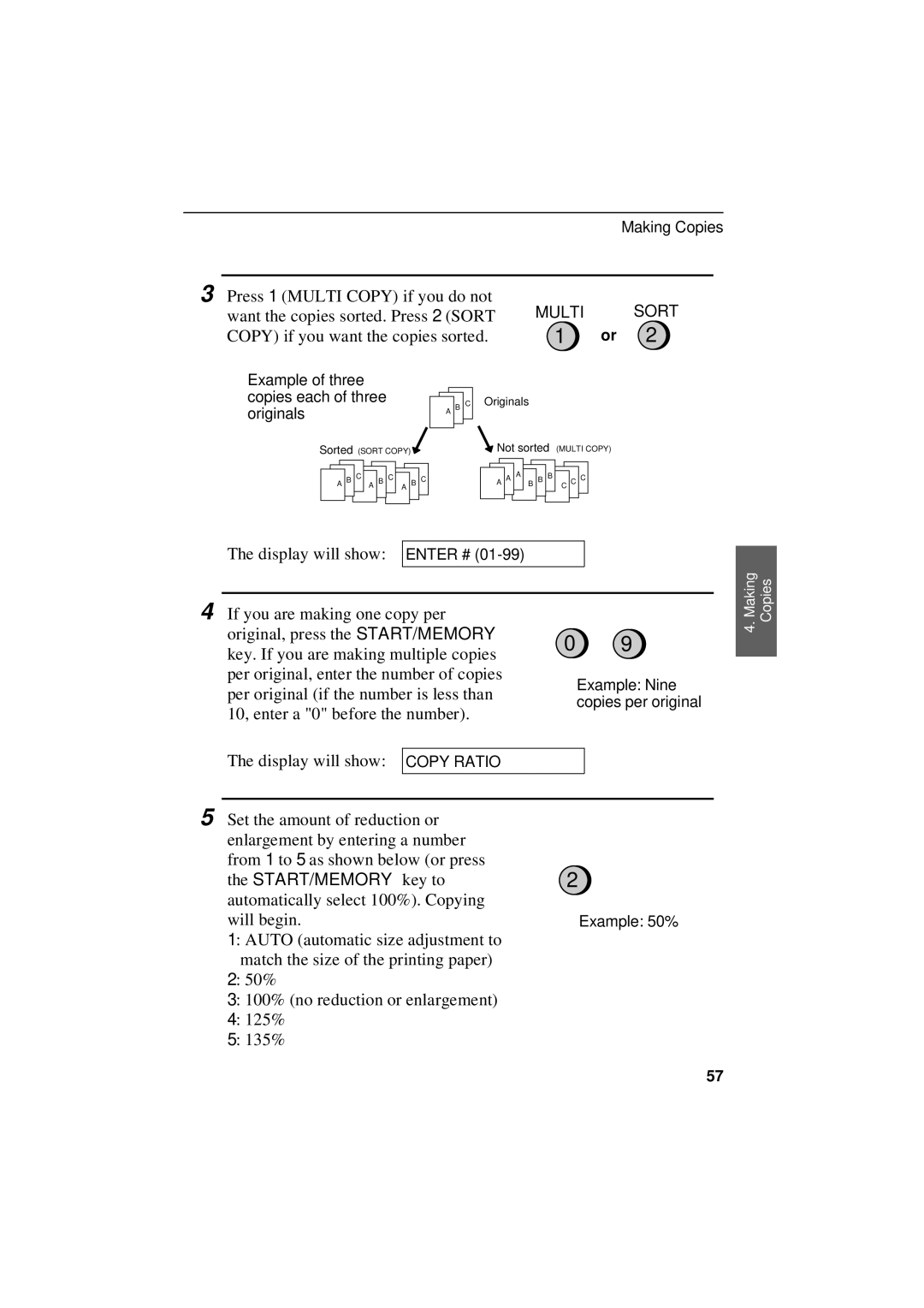 Sharp UX-305 operation manual Press 1 Multi Copy if you do not 