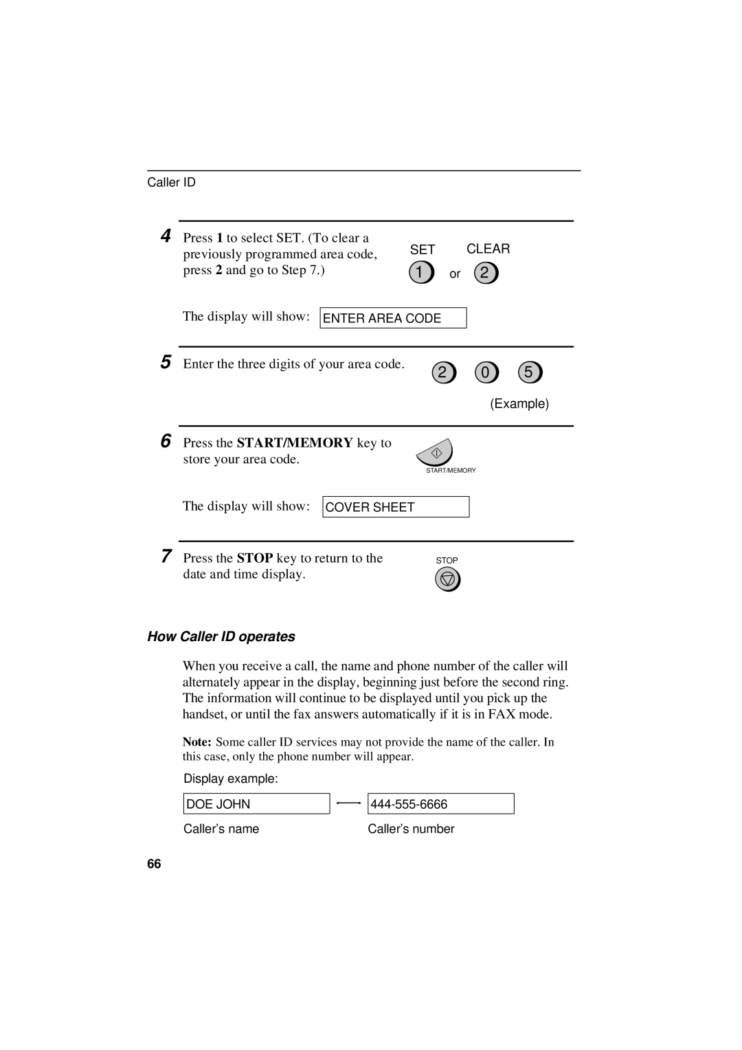 Sharp UX-305 operation manual How Caller ID operates 