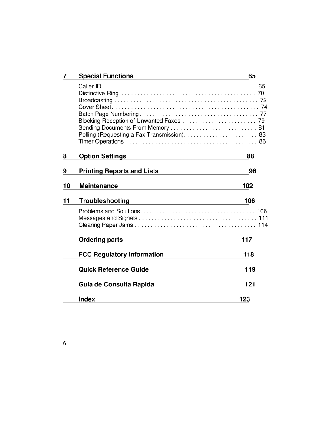 Sharp UX-305 operation manual 106, 111, 114 