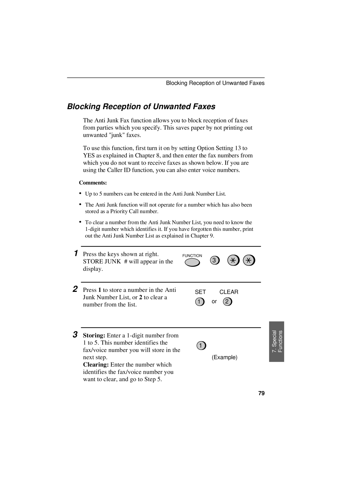 Sharp UX-305 operation manual Blocking Reception of Unwanted Faxes 