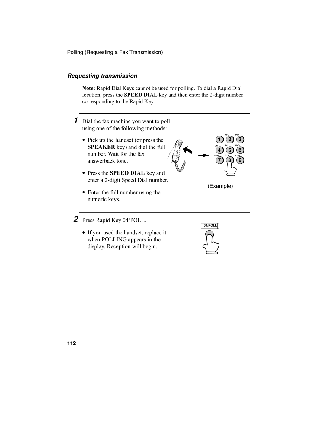 Sharp UX-340L operation manual Requesting transmission 