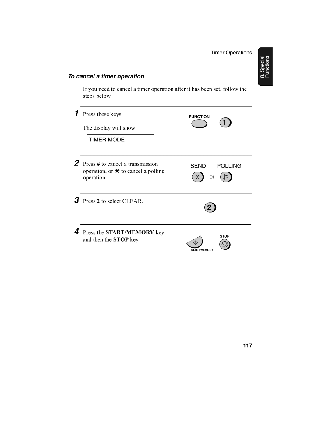 Sharp UX-340L operation manual To cancel a timer operation 