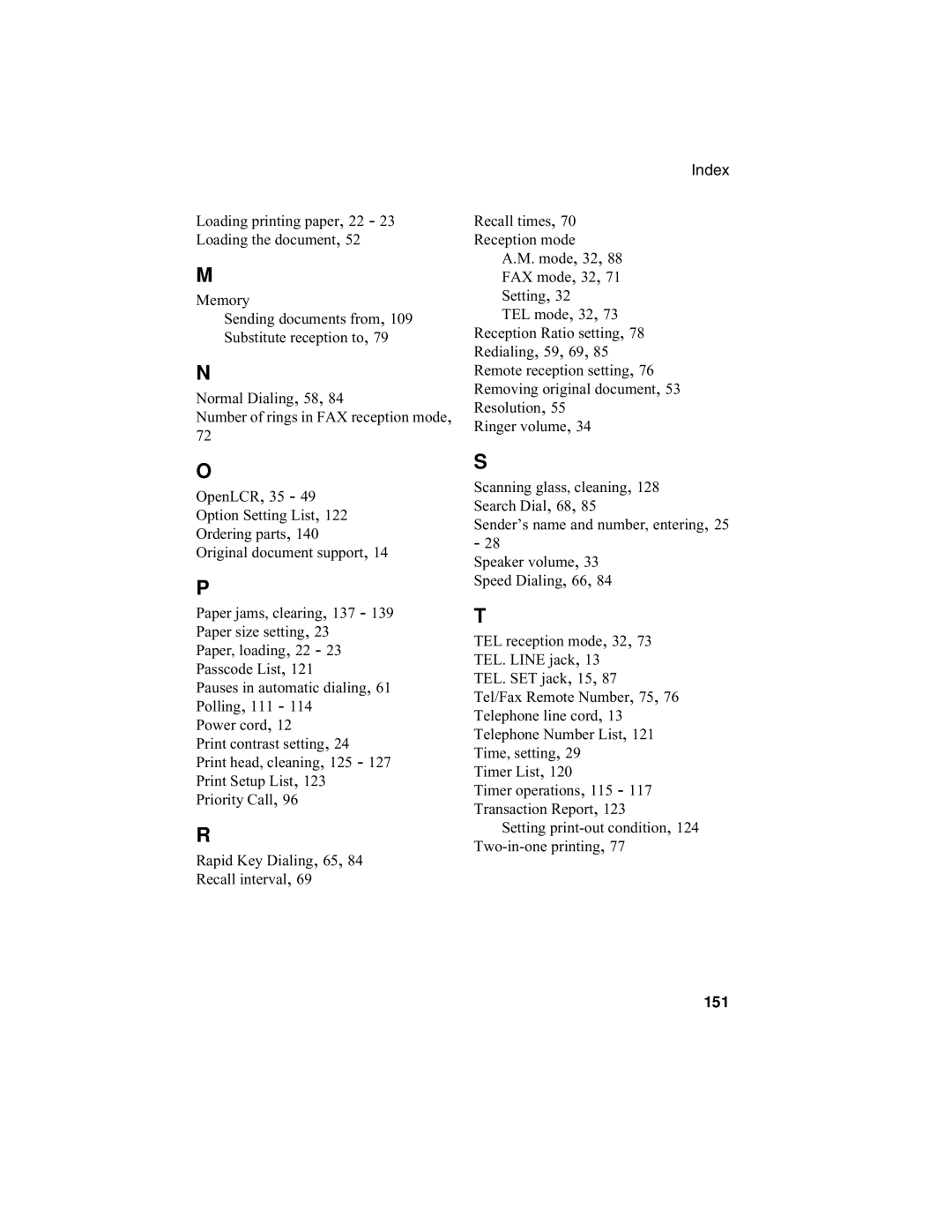 Sharp UX-340L operation manual 151 