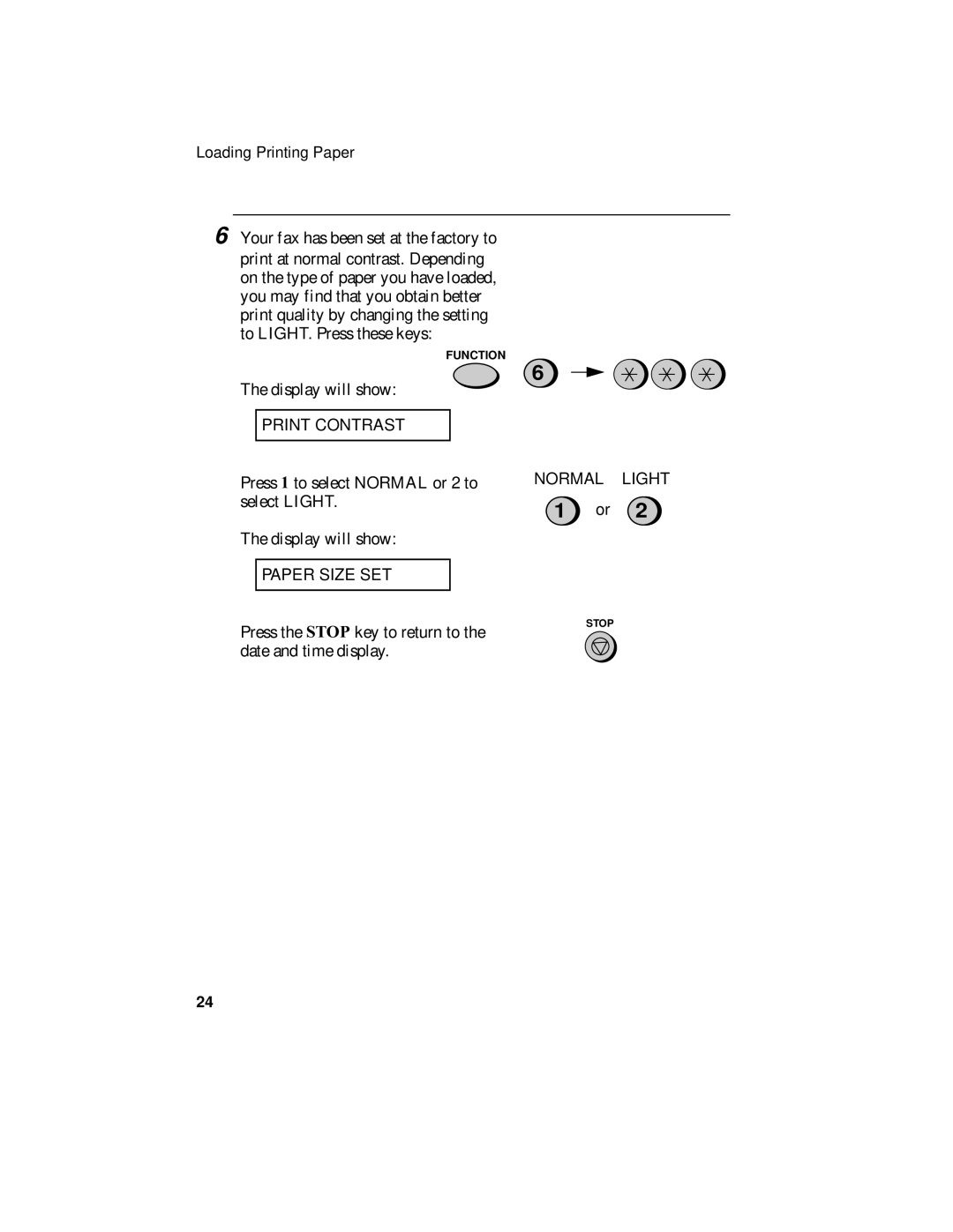 Sharp UX-340L operation manual Print Contrast 