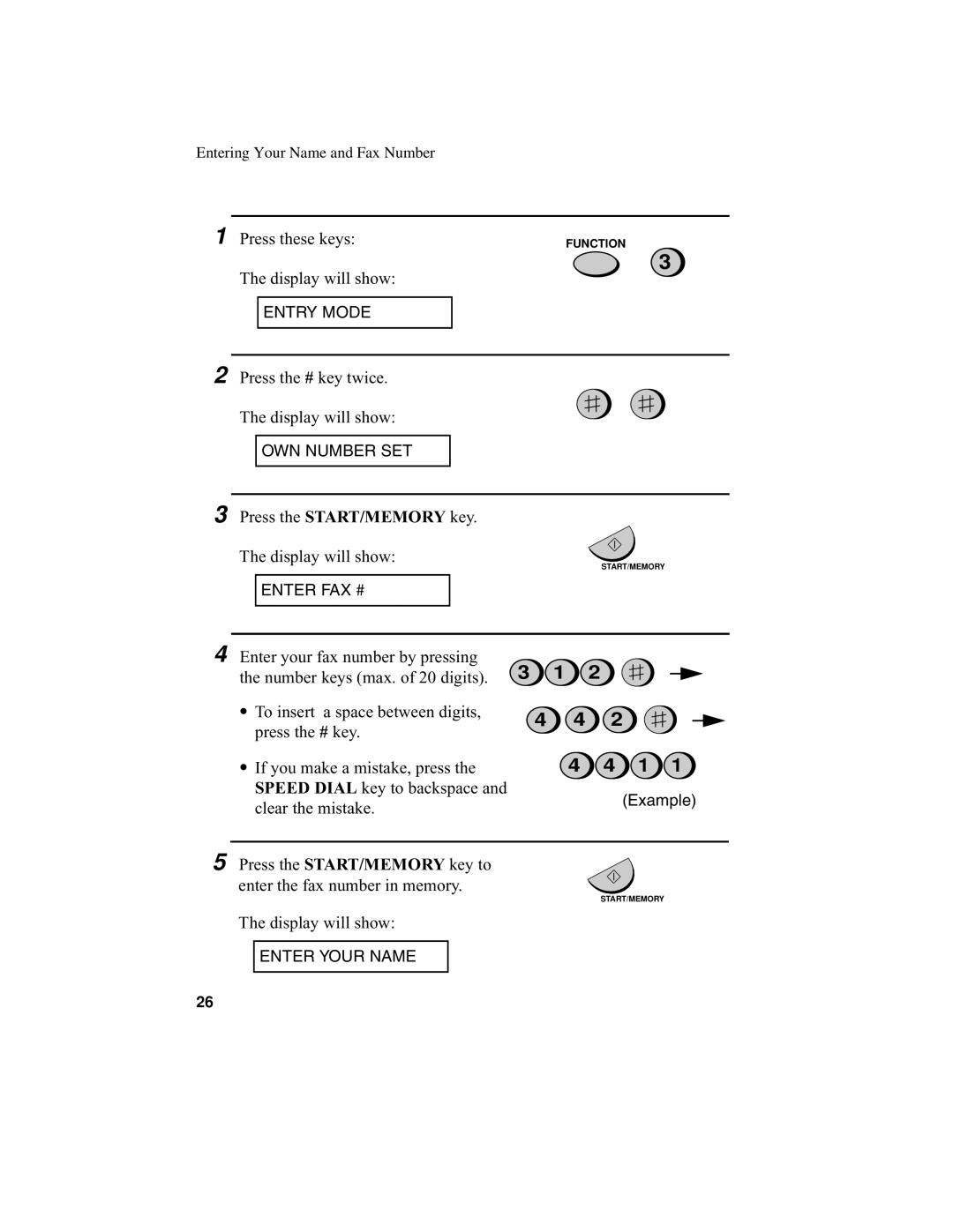 Sharp UX-340L operation manual Press the # key twice Display will show 