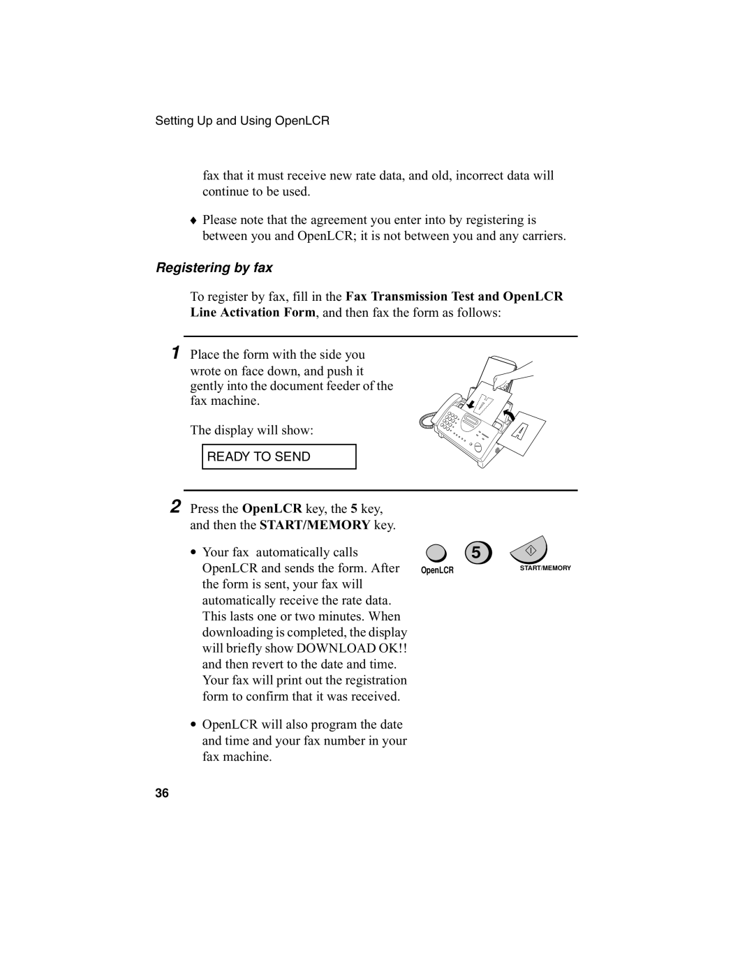 Sharp UX-340L operation manual Registering by fax 