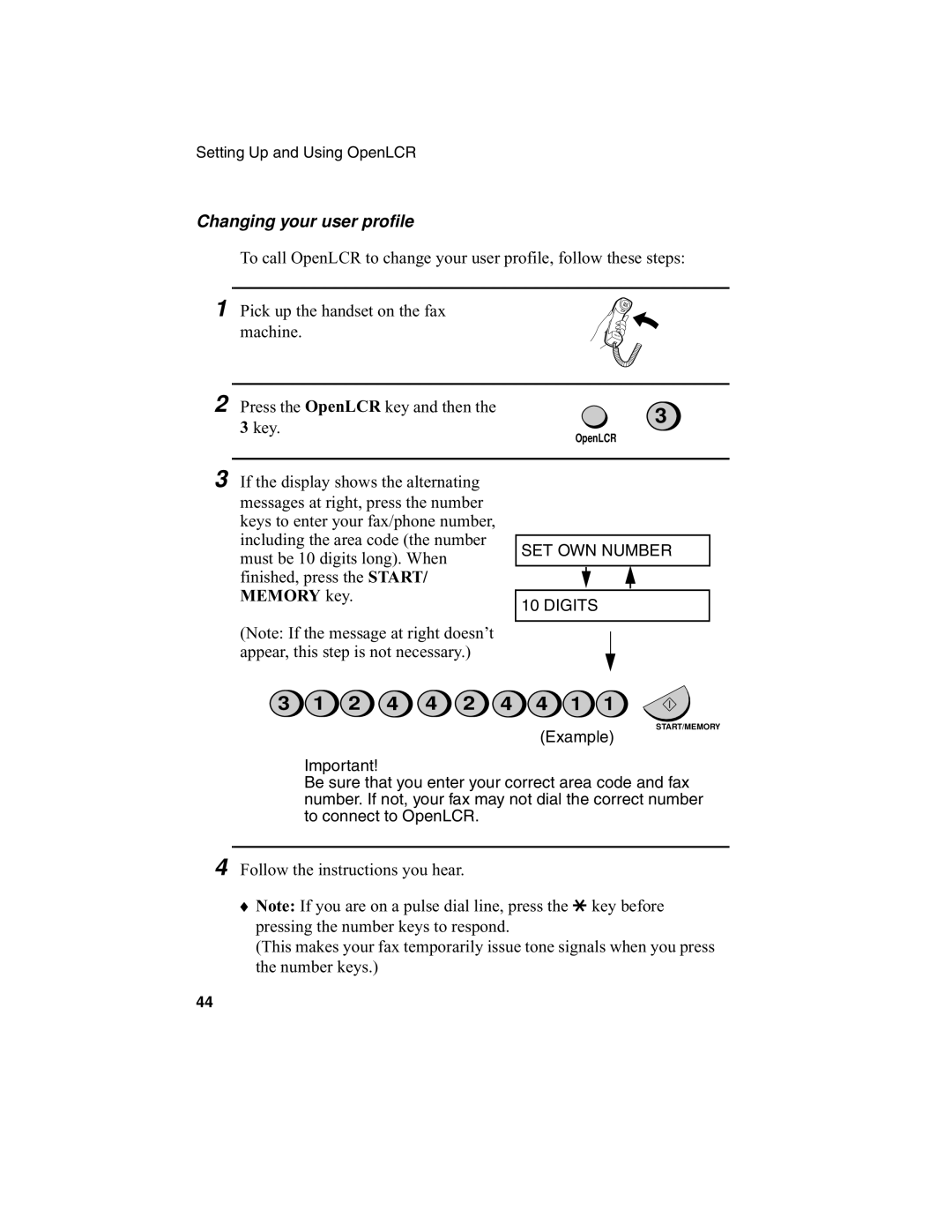 Sharp UX-340L operation manual Changing your user profile 