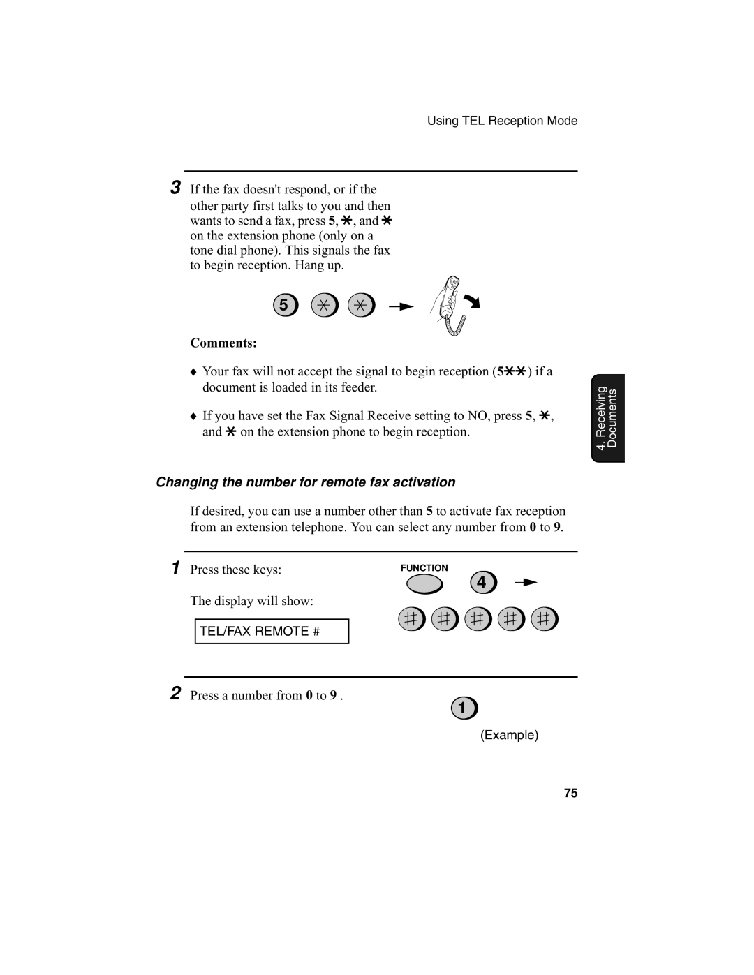 Sharp UX-340L operation manual Comments, Changing the number for remote fax activation 