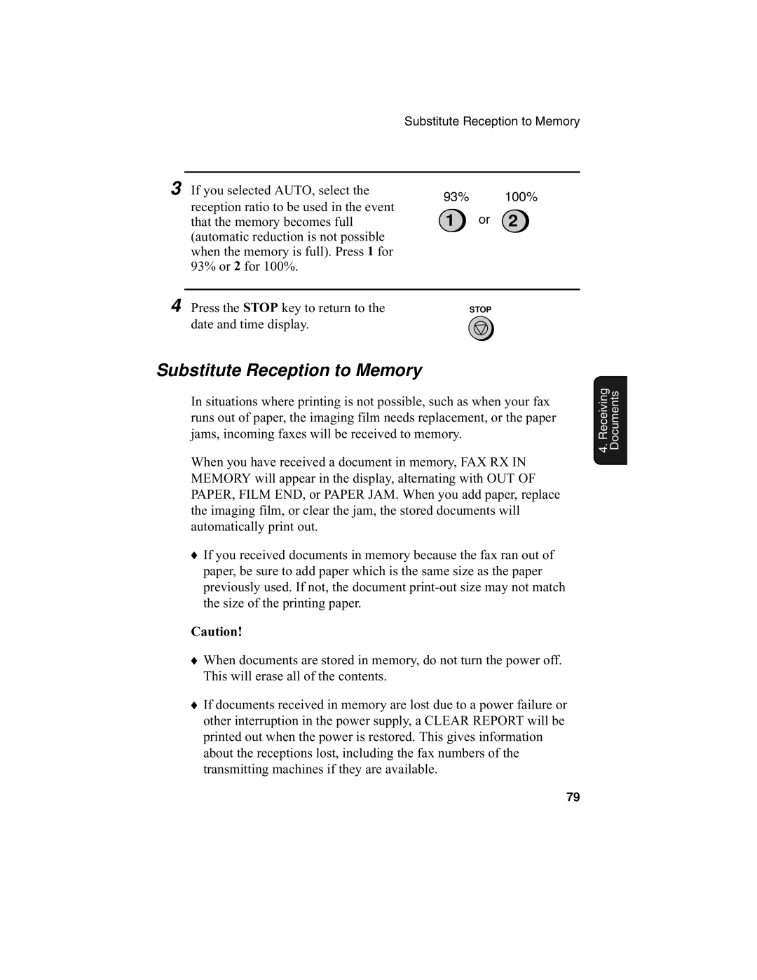 Sharp UX-340L operation manual Substitute Reception to Memory 