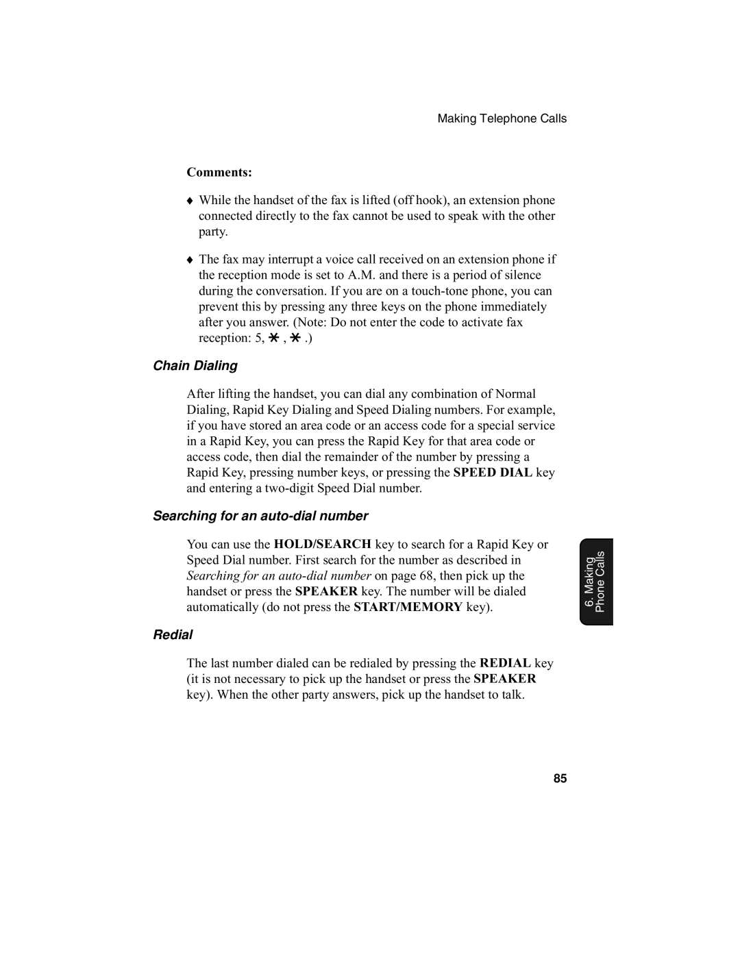 Sharp UX-340L operation manual Chain Dialing, Redial 