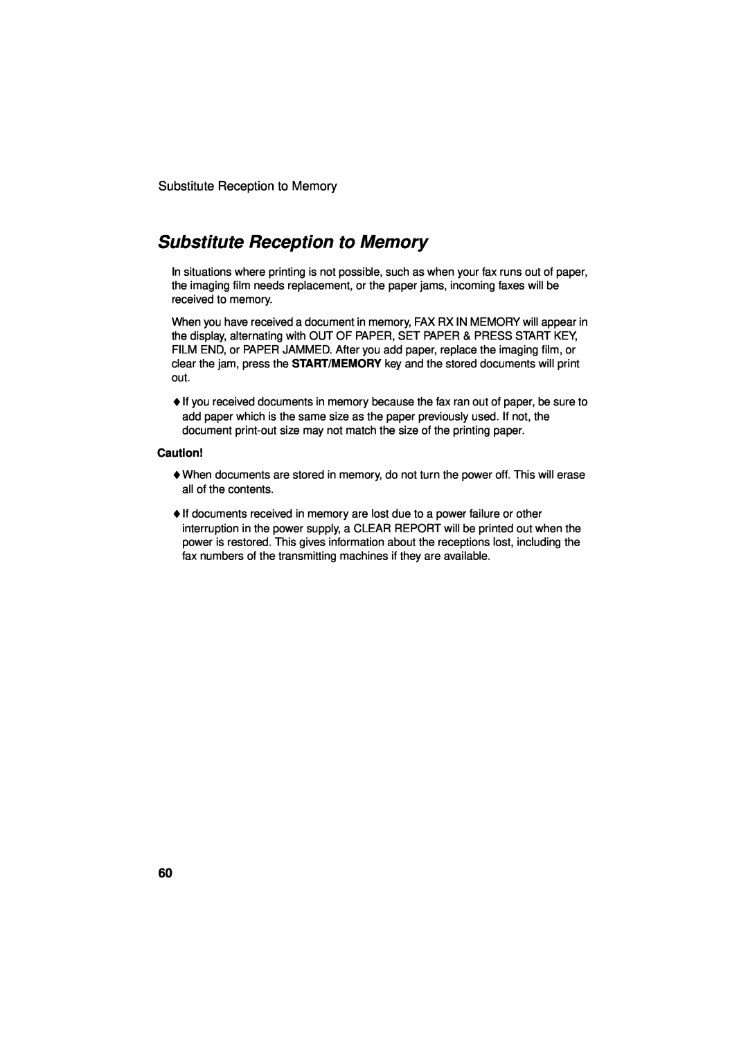 Sharp UX-340LM manual Substitute Reception to Memory 