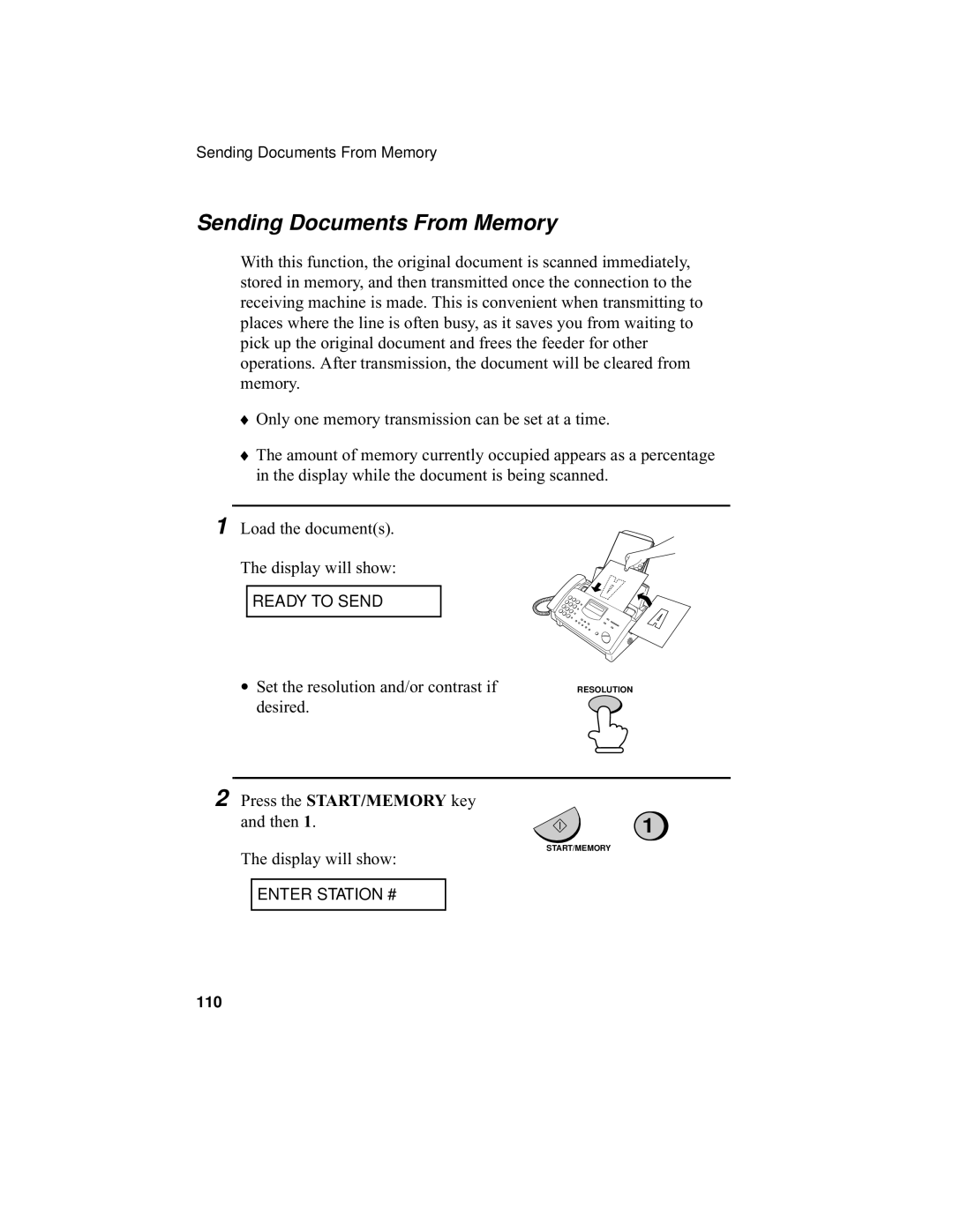 Sharp UX-355L operation manual Sending Documents From Memory 