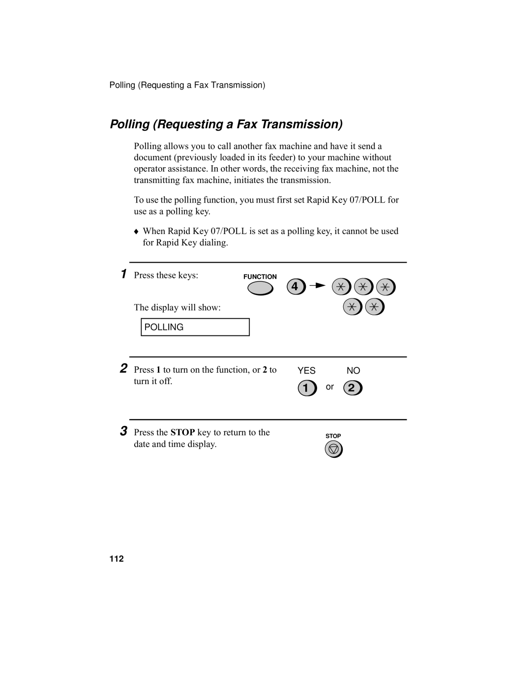 Sharp UX-355L operation manual Polling Requesting a Fax Transmission 