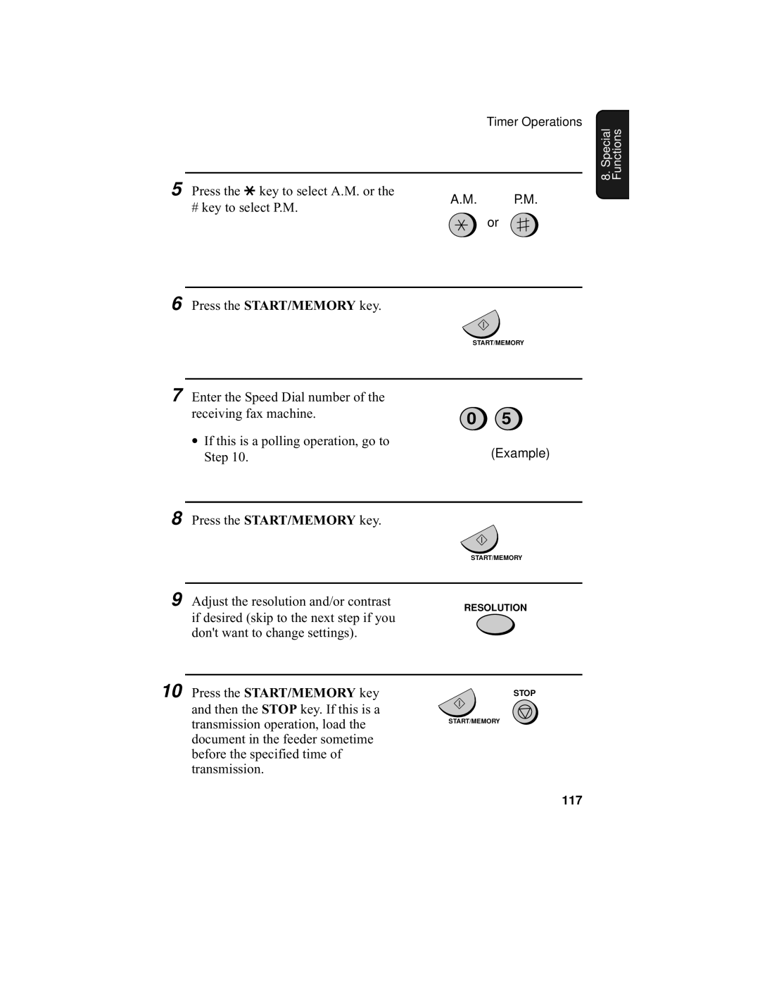 Sharp UX-355L operation manual Press the * key to select A.M. or # key to select P.M 