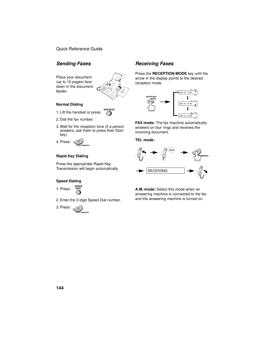 Sharp UX-355L operation manual Sending Faxes, Receiving Faxes 