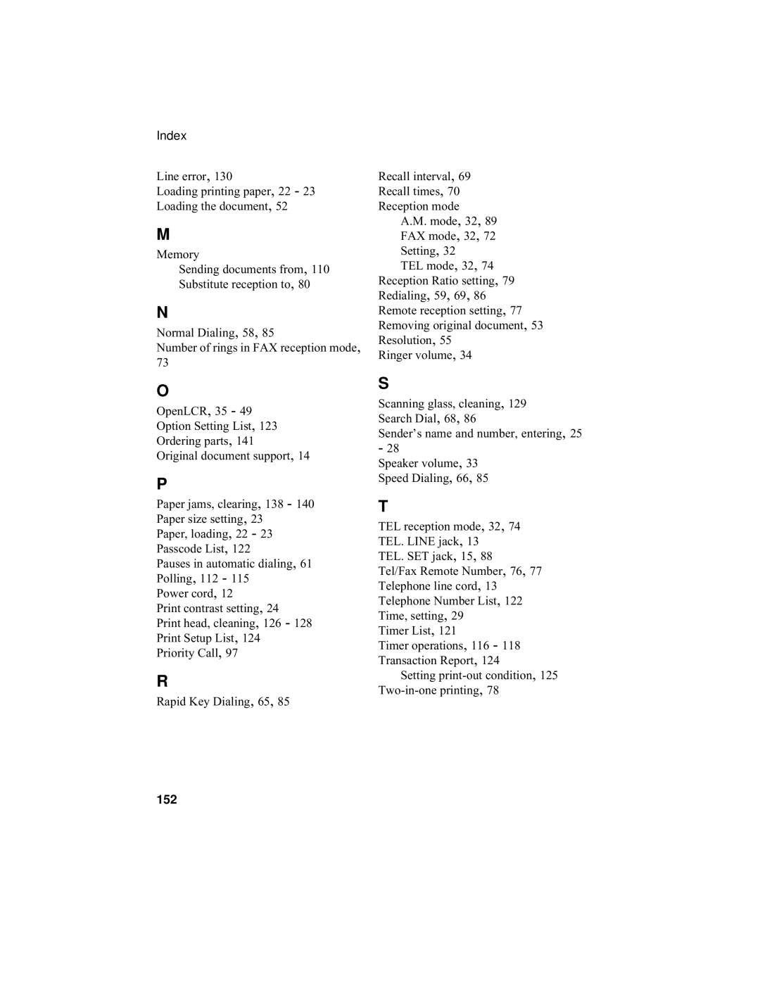 Sharp UX-355L operation manual 152 