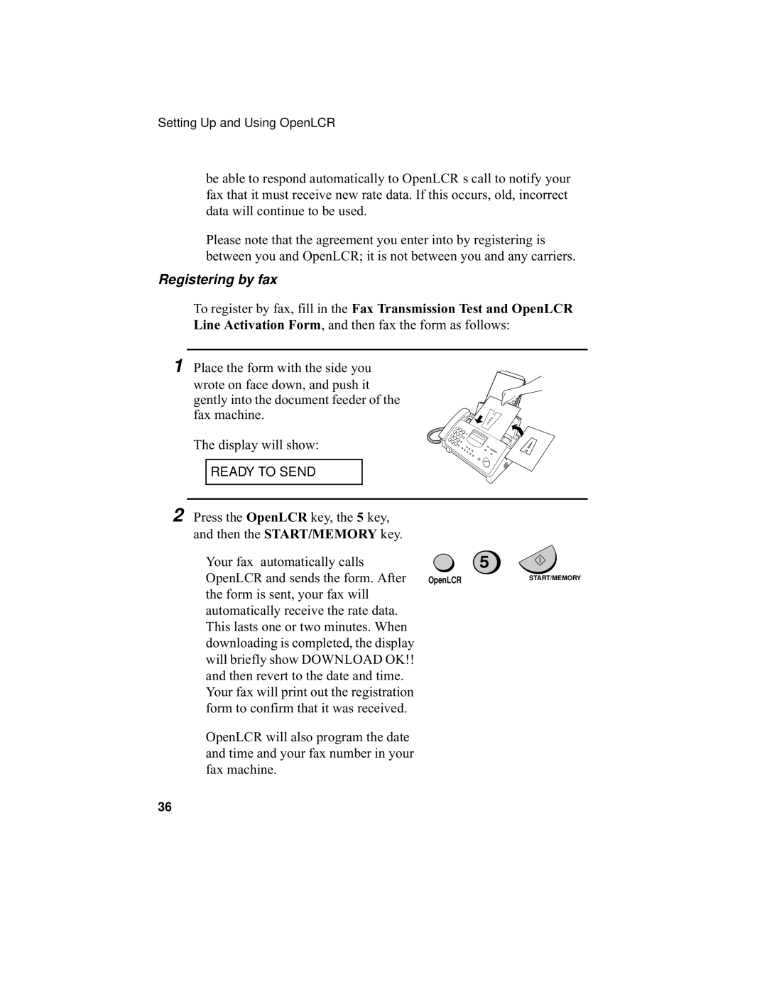 Sharp UX-355L operation manual Registering by fax 