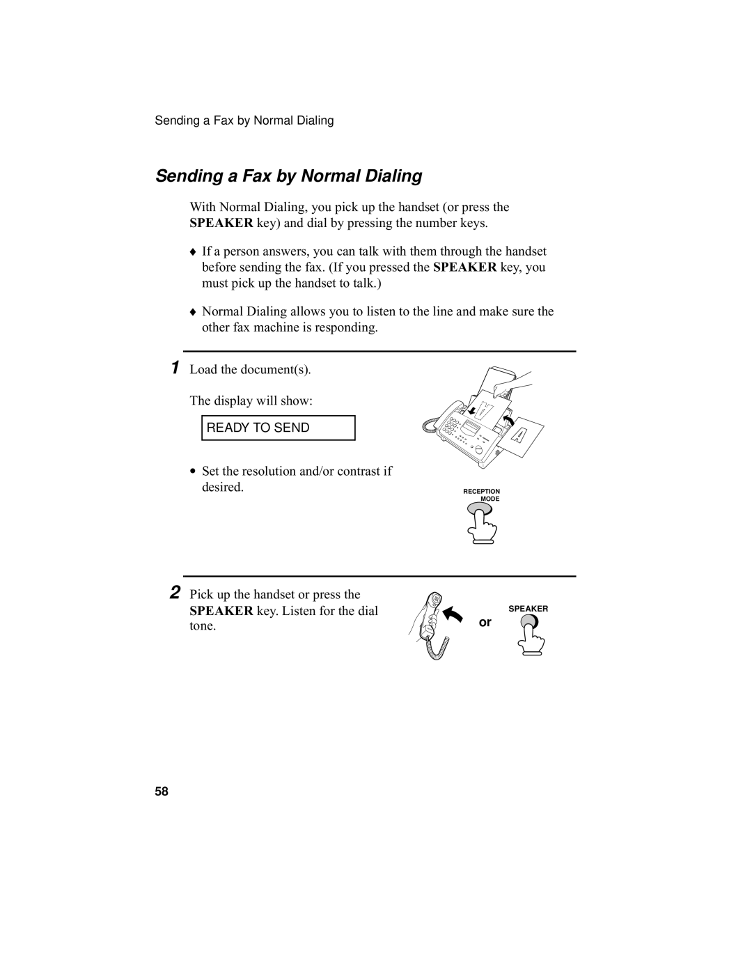 Sharp UX-355L operation manual Sending a Fax by Normal Dialing, Desired 