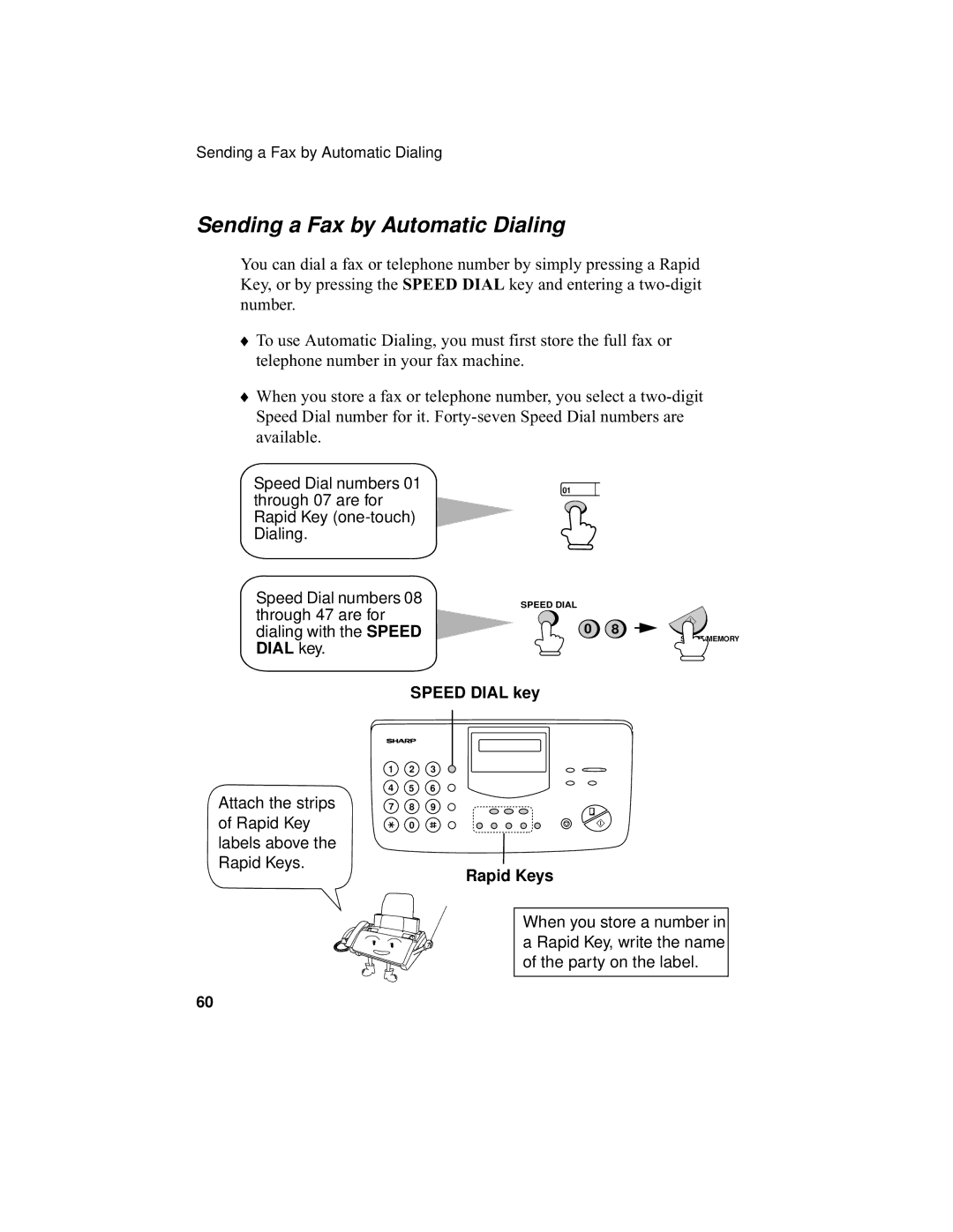 Sharp UX-355L operation manual Sending a Fax by Automatic Dialing 