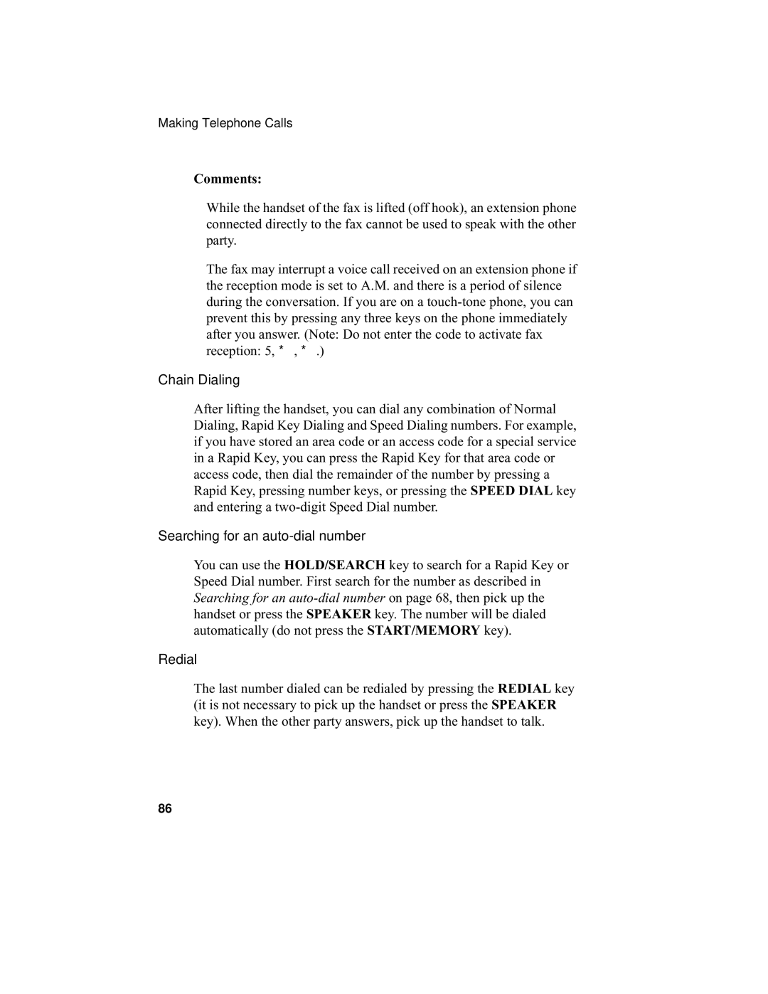 Sharp UX-355L operation manual Chain Dialing, Redial 