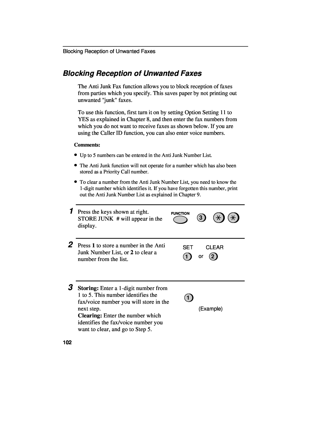 Sharp UX-460 operation manual Blocking Reception of Unwanted Faxes 