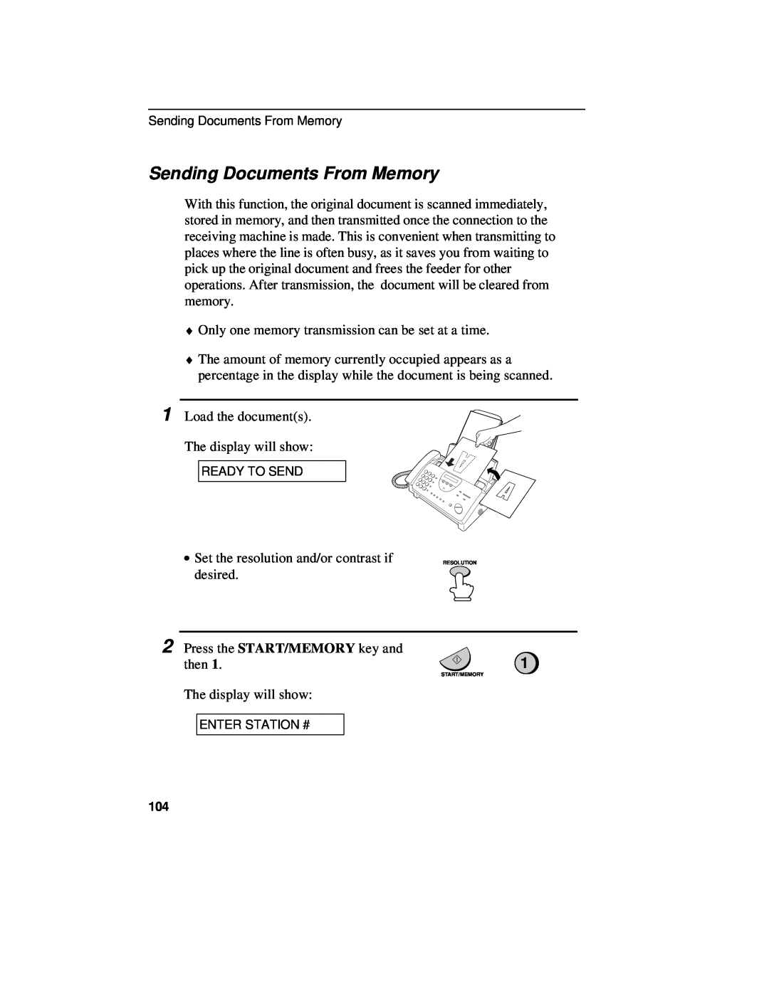 Sharp UX-460 operation manual Sending Documents From Memory 