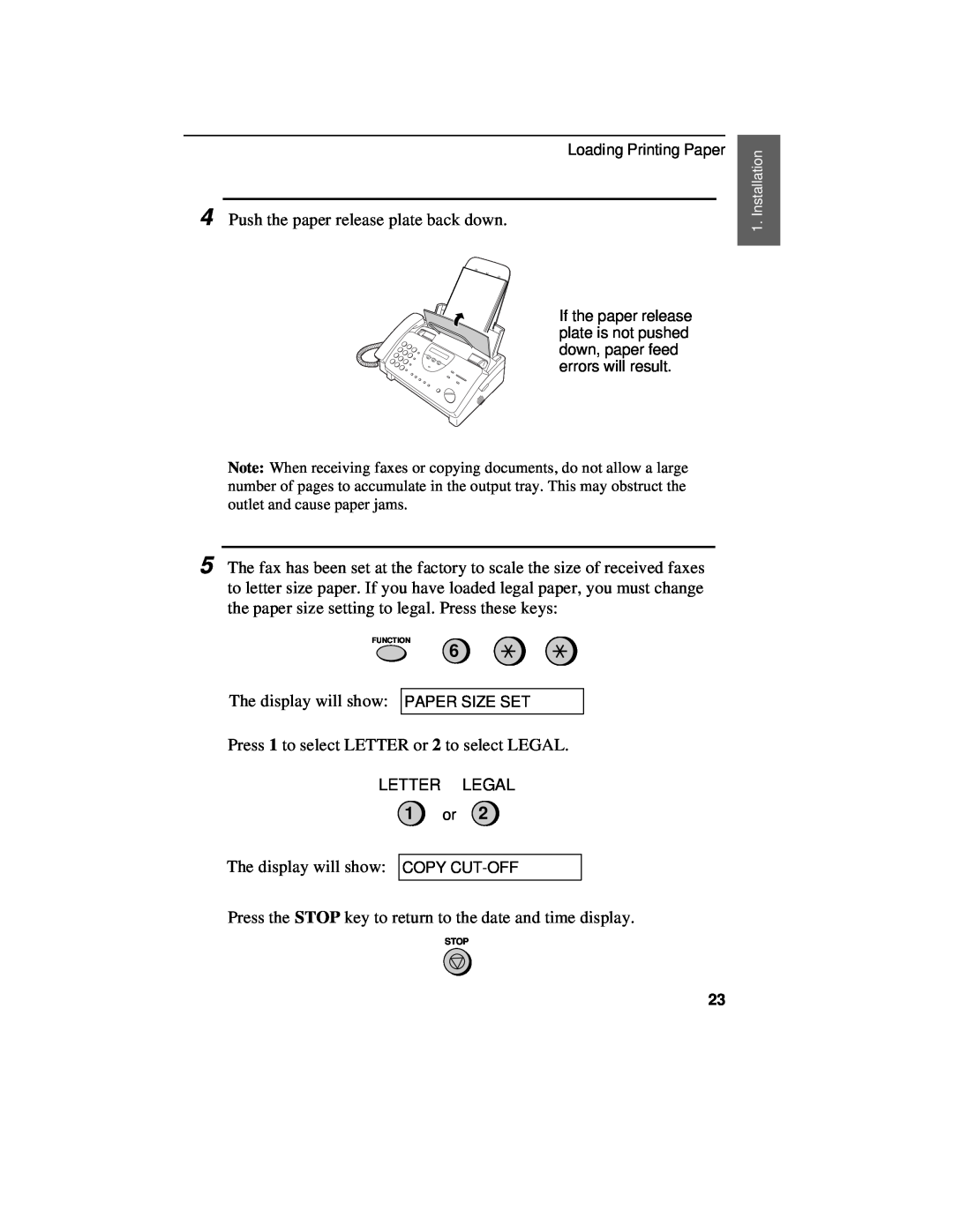Sharp UX-460 operation manual 1 or, Letter Legal 
