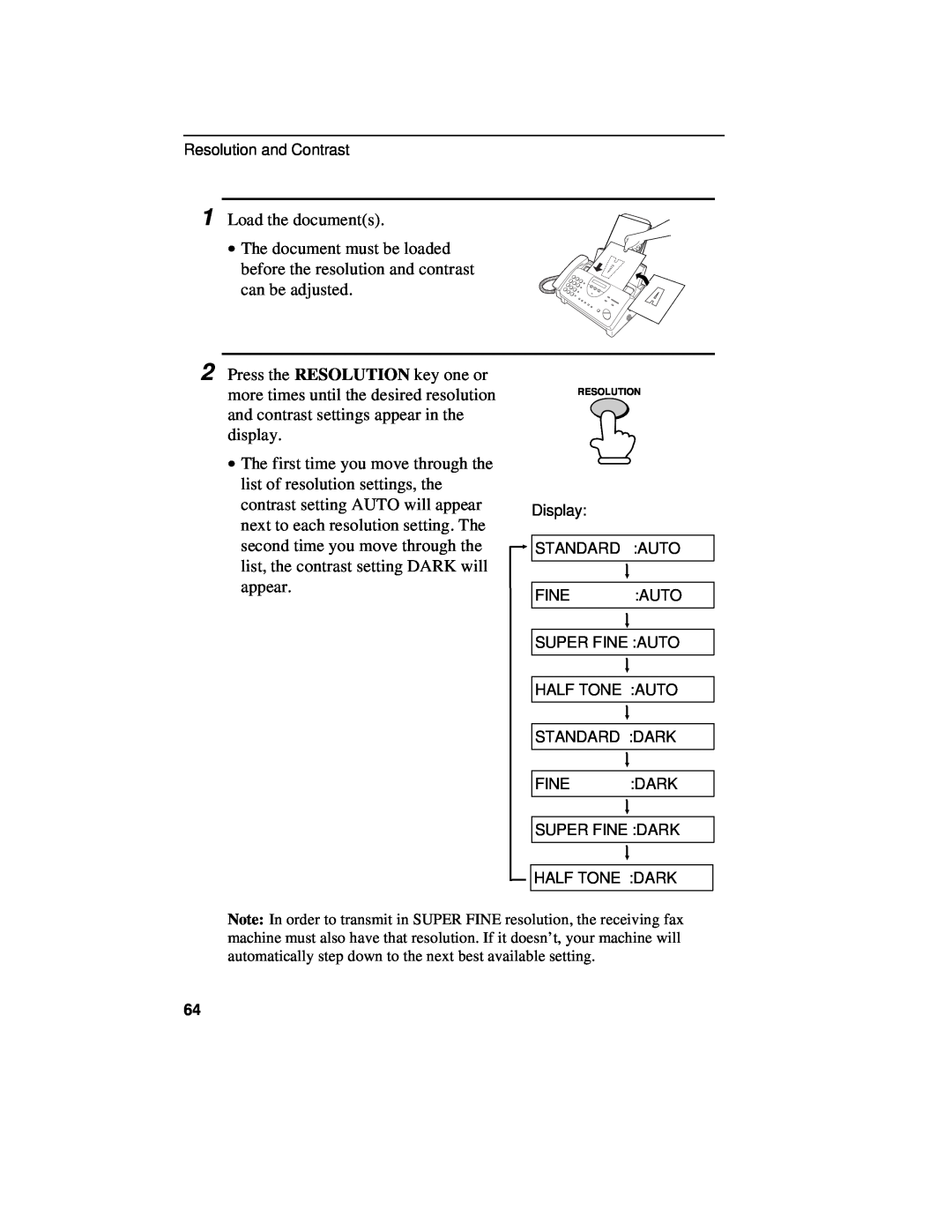 Sharp UX-460 operation manual Load the documents 