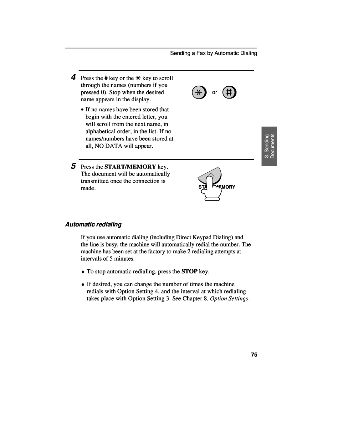 Sharp UX-460 operation manual made, Automatic redialing 