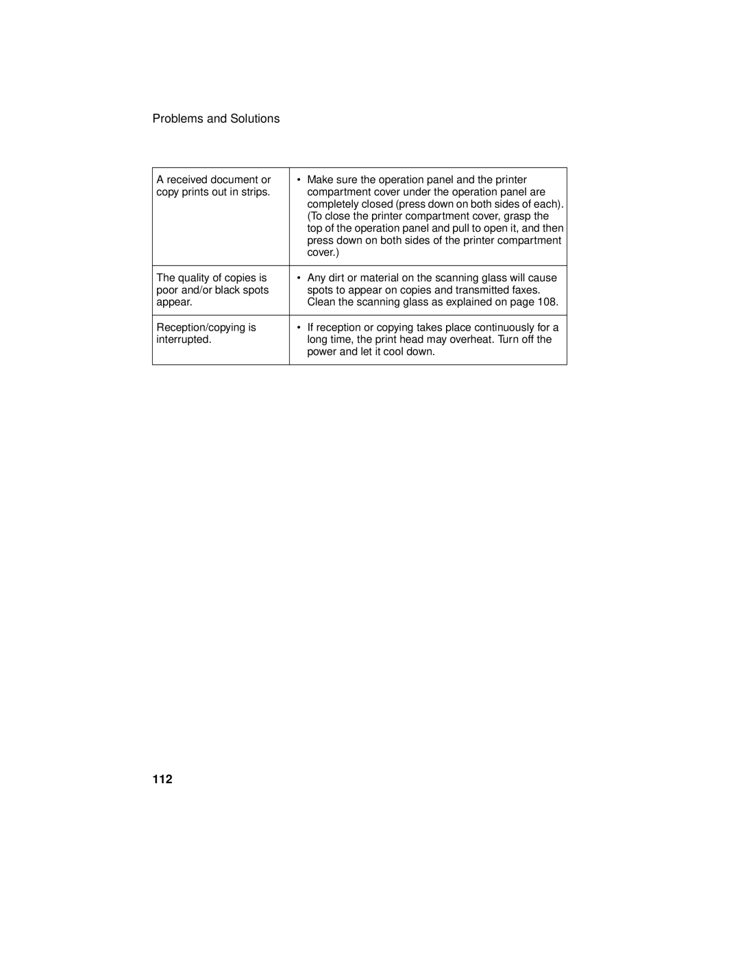 Sharp UX-465L operation manual 112, To close the printer compartment cover, grasp 