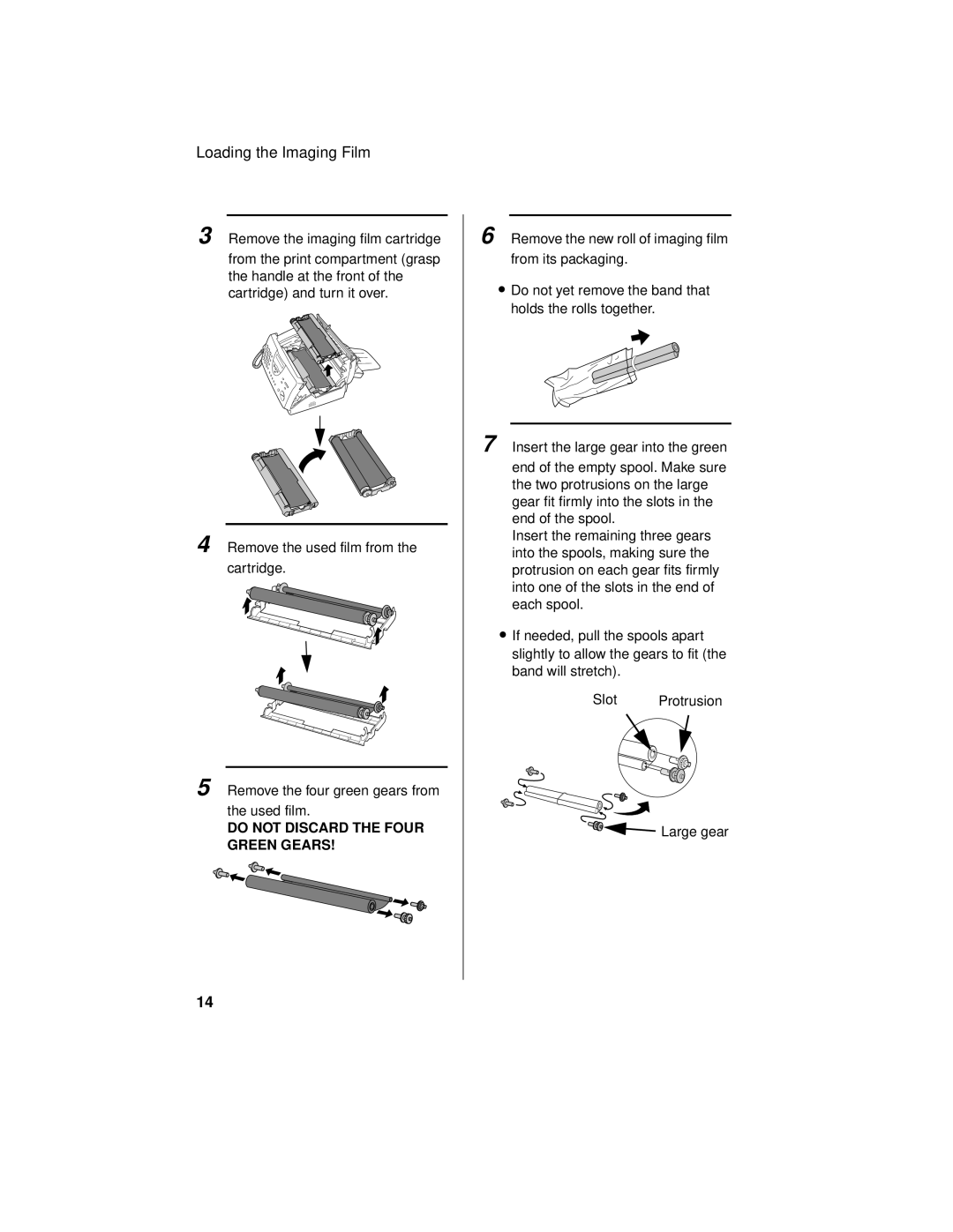 Sharp UX-465L operation manual Do not Discard the Four Green Gears 