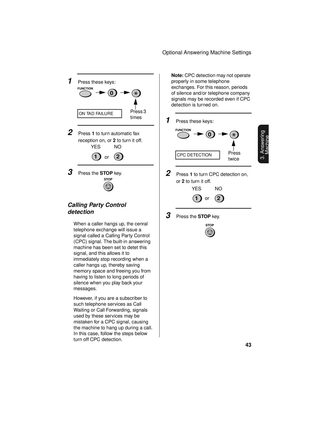 Sharp UX-465L operation manual Calling Party Control detection 