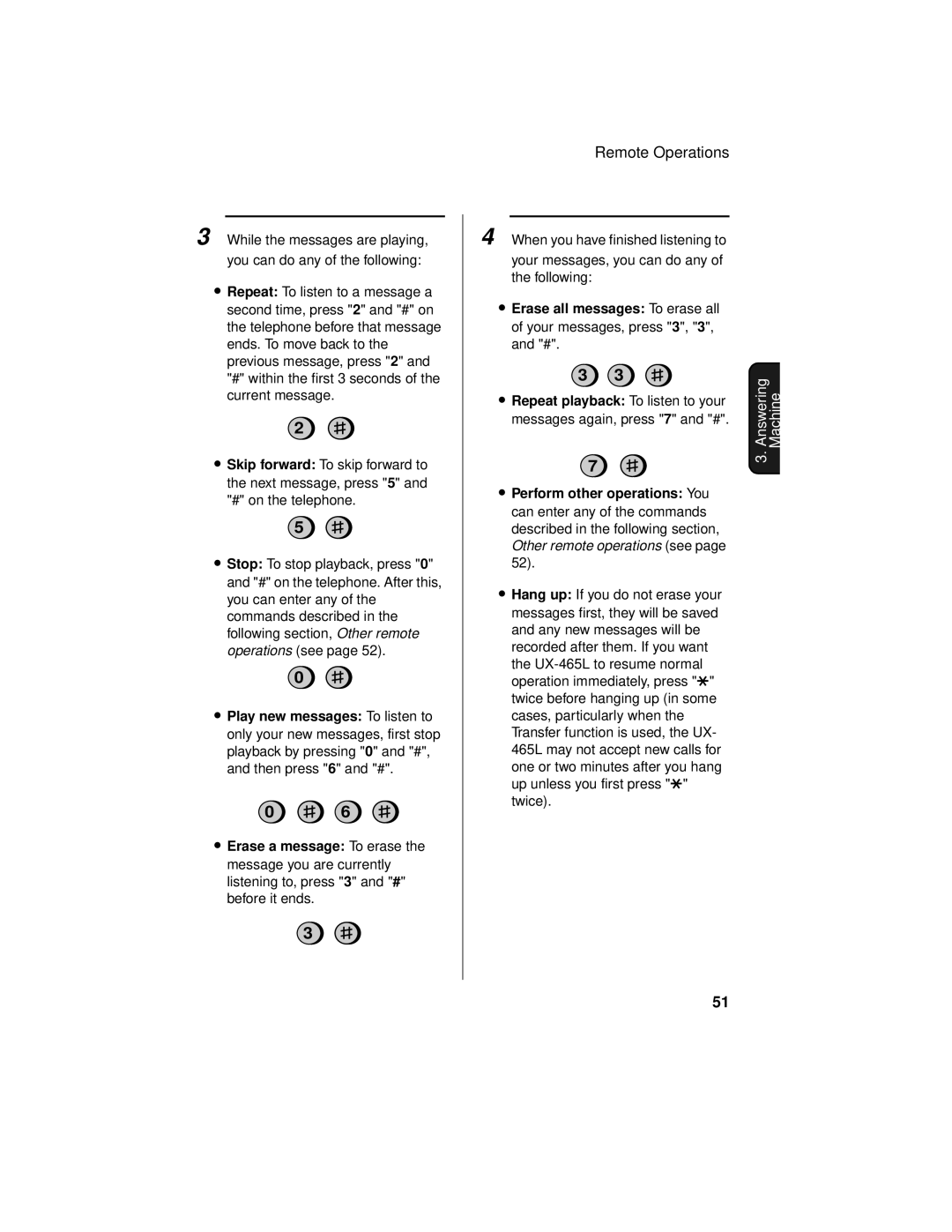 Sharp UX-465L operation manual Answering Machine 