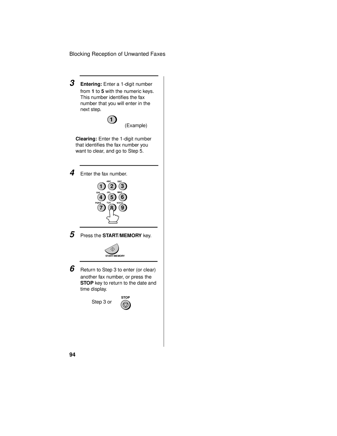 Sharp UX-465L operation manual Press the START/MEMORY key 