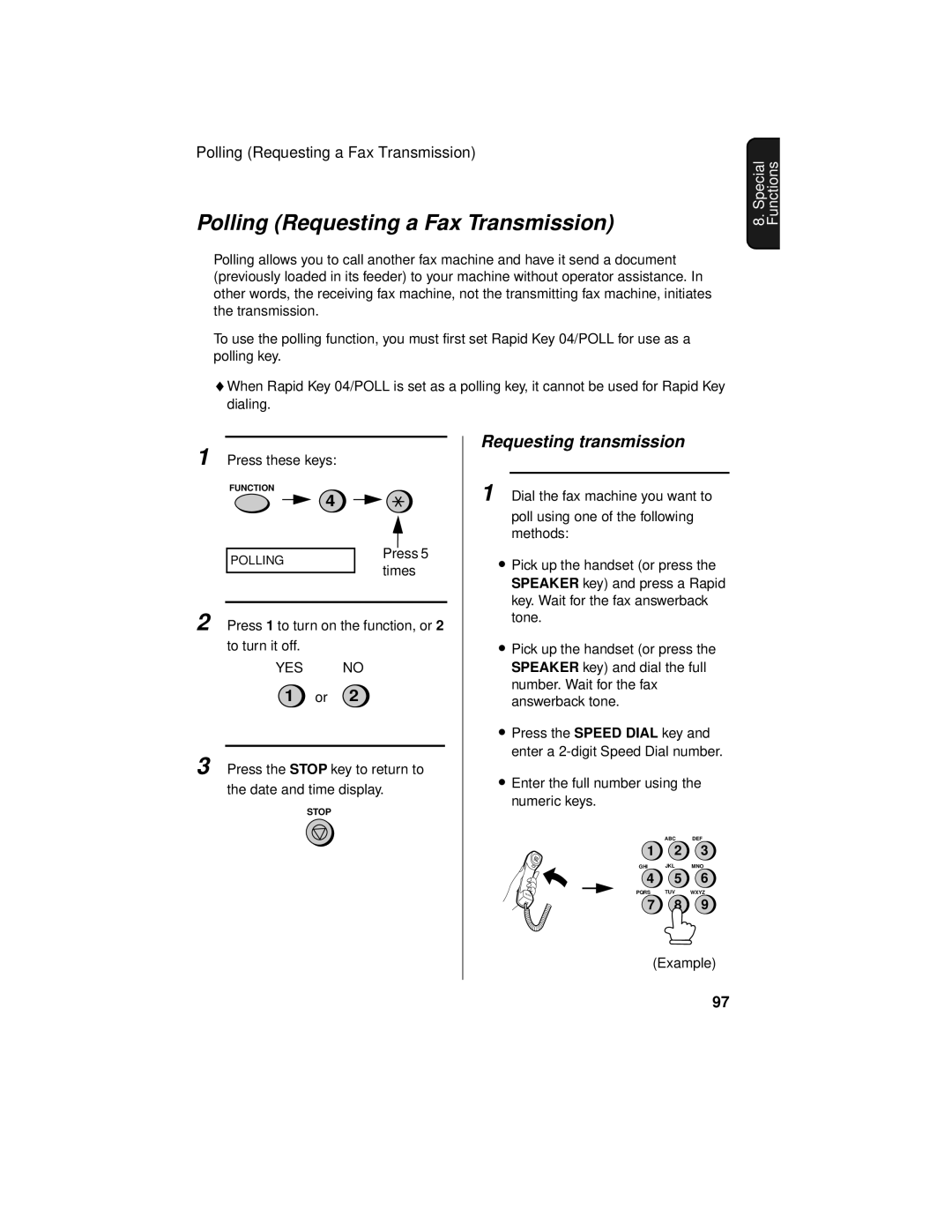 Sharp UX-465L operation manual Polling Requesting a Fax Transmission, Requesting transmission 