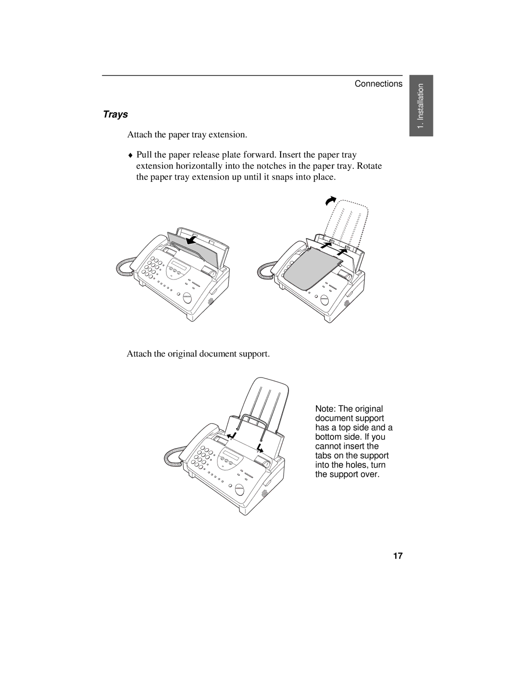 Sharp UX-470 operation manual Trays 