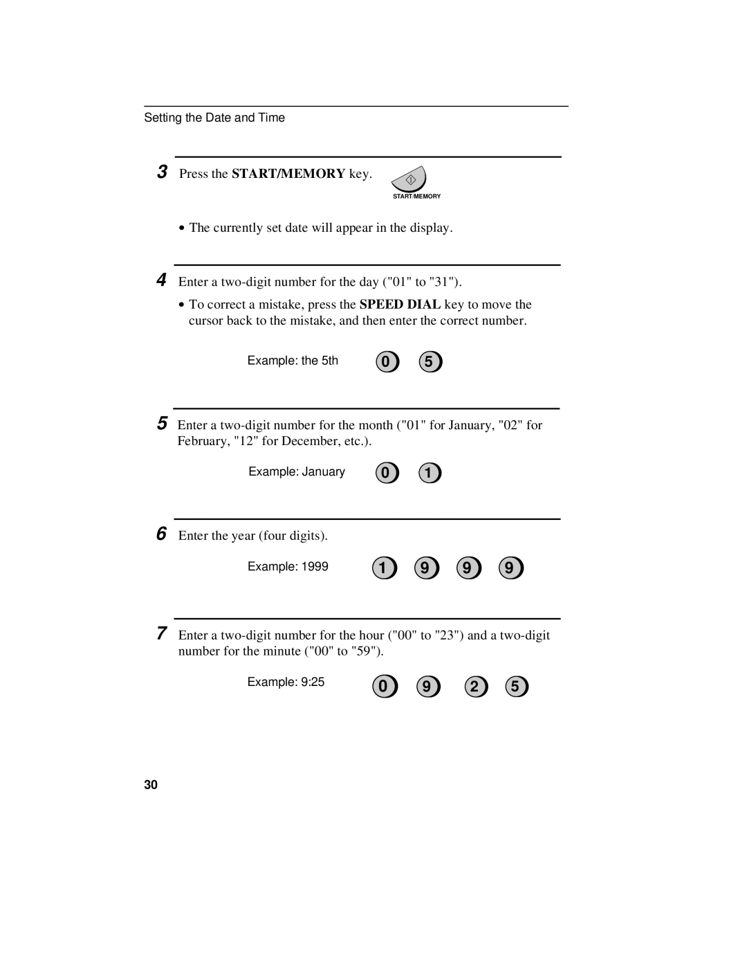 Sharp UX-470 operation manual Example the 5th, Example January 