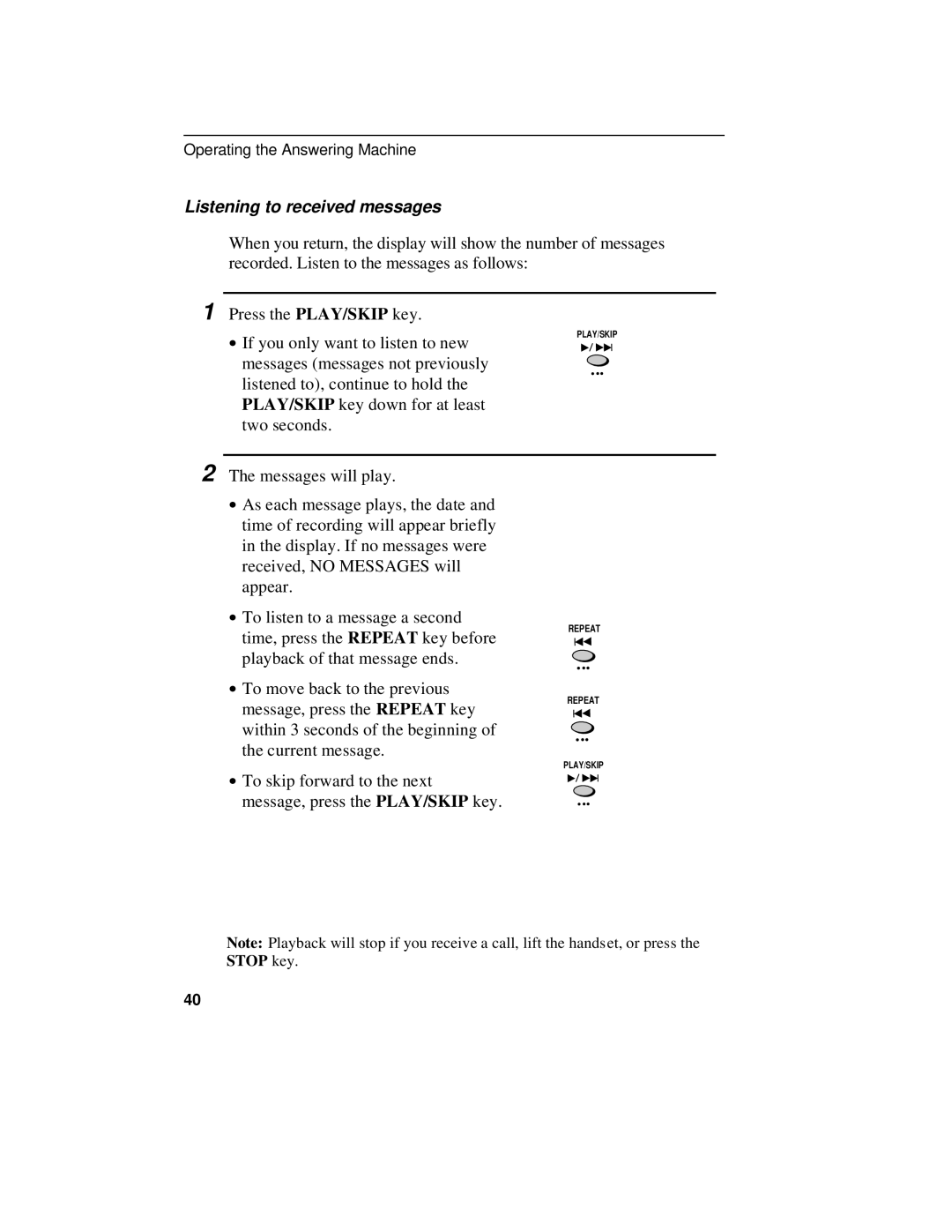 Sharp UX-470 operation manual Listening to received messages 