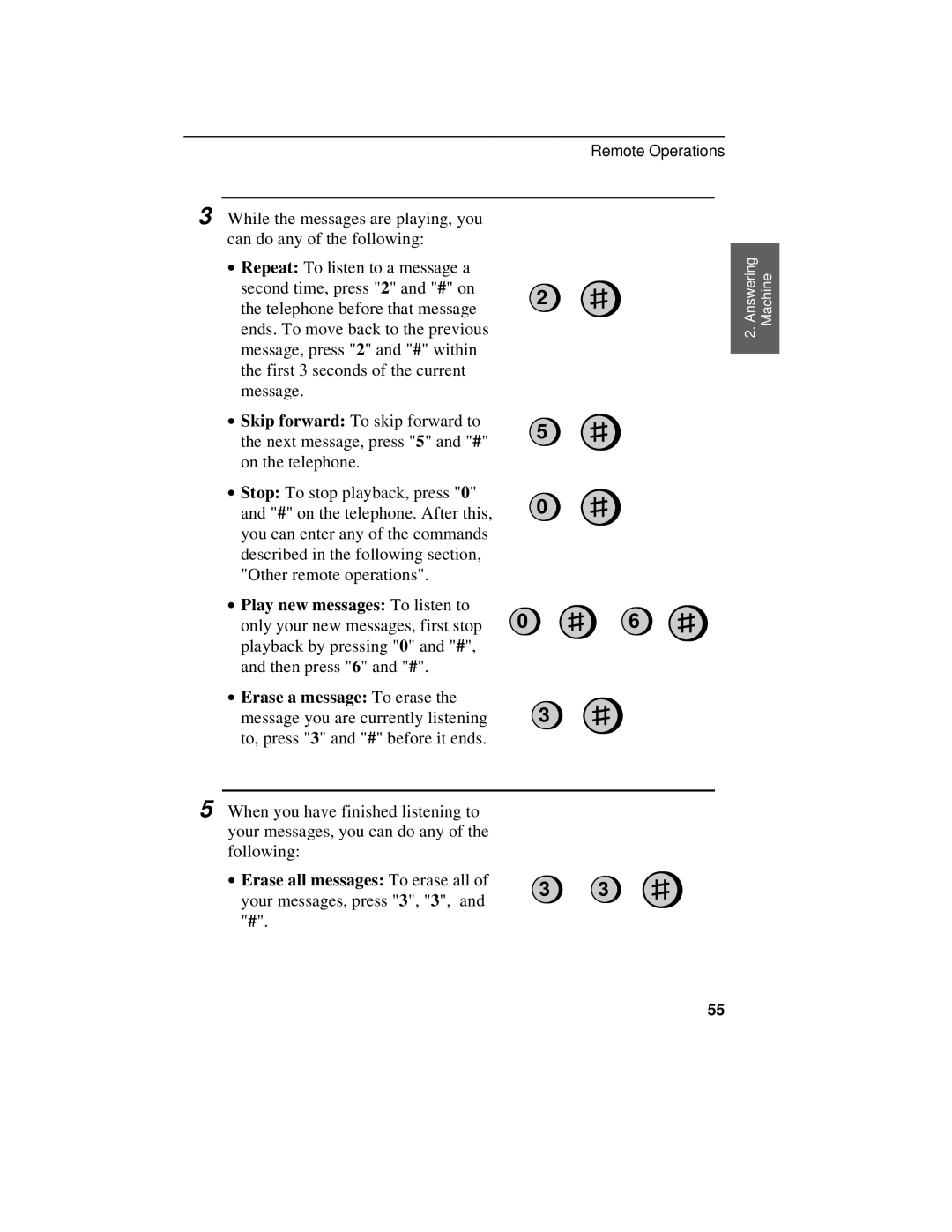 Sharp UX-470 operation manual ∙ Erase a message To erase, ∙ Erase all messages To erase all 