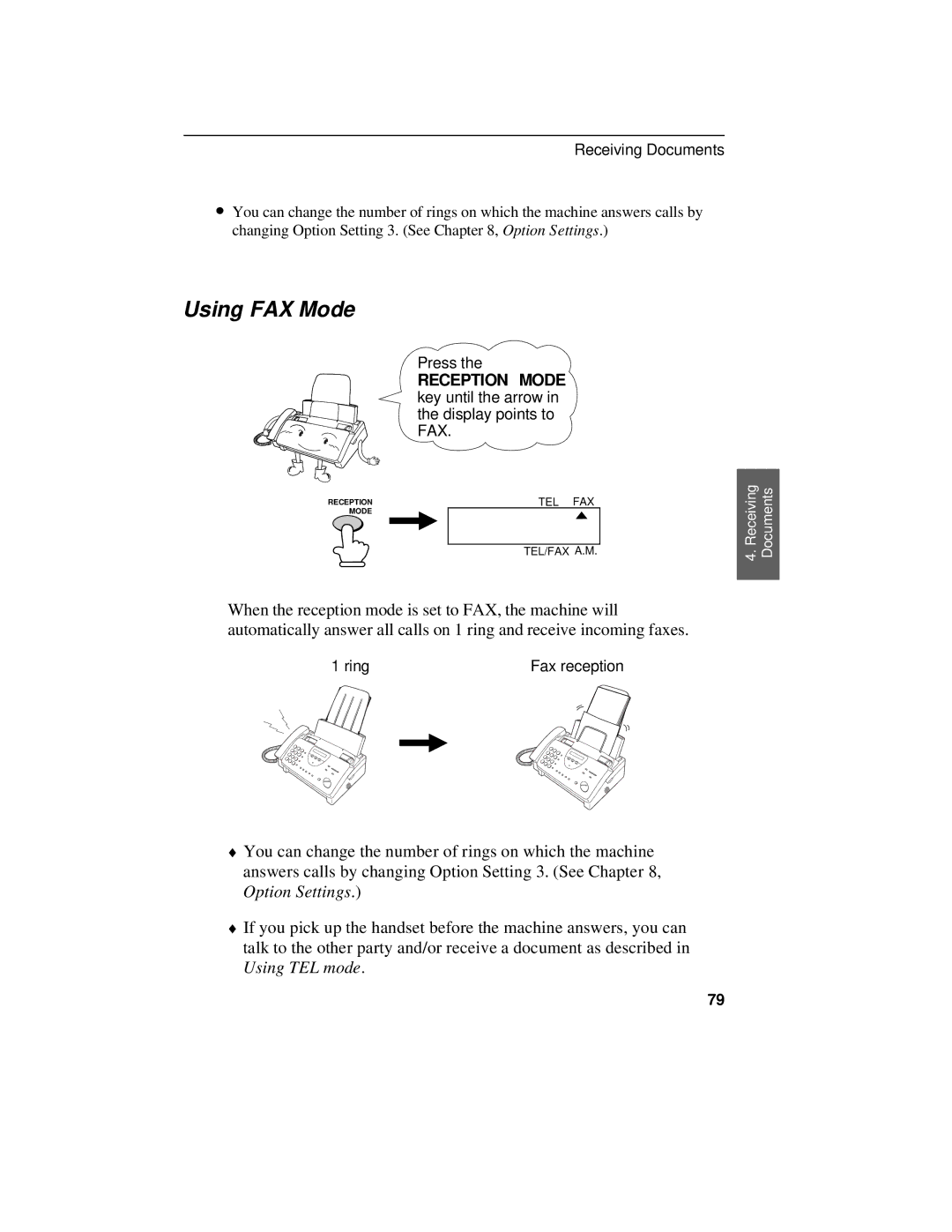 Sharp UX-470 operation manual Using FAX Mode 