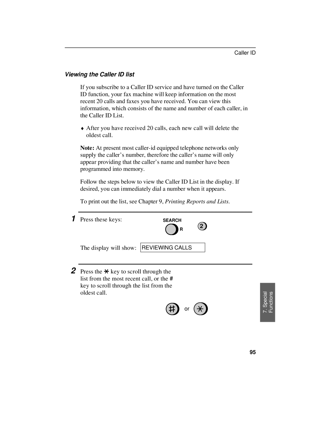 Sharp UX-470 operation manual Viewing the Caller ID list 