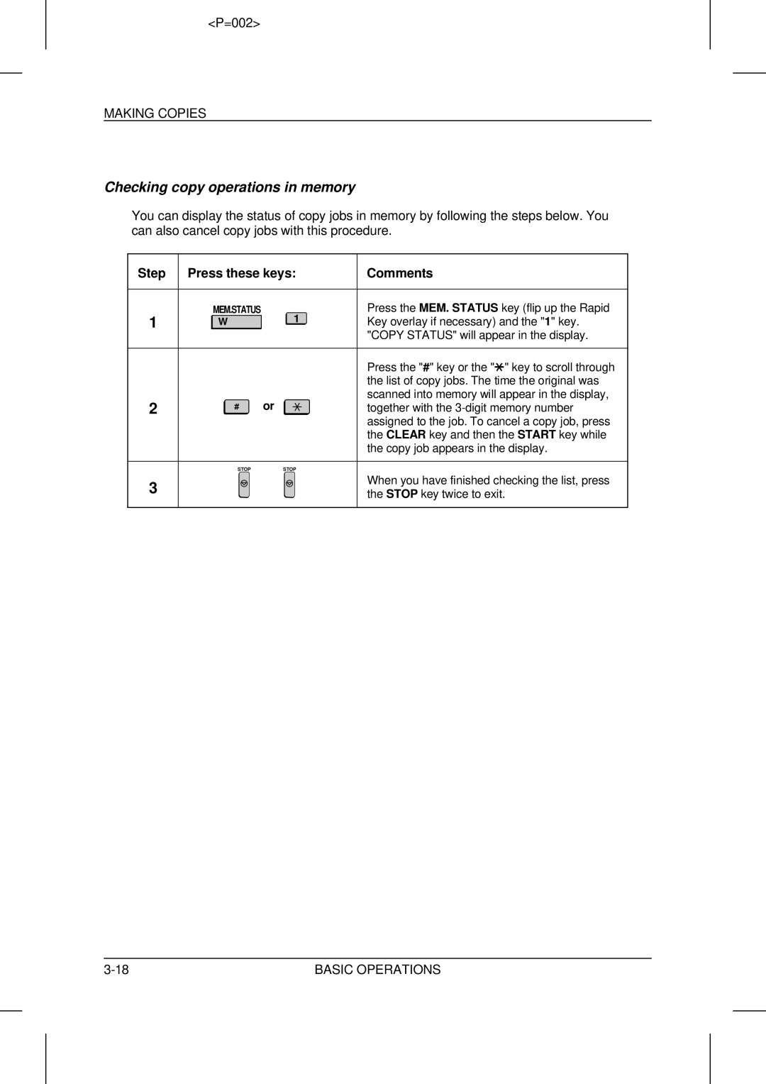 Sharp UX-5000 operation manual Checking copy operations in memory, Making Copies 