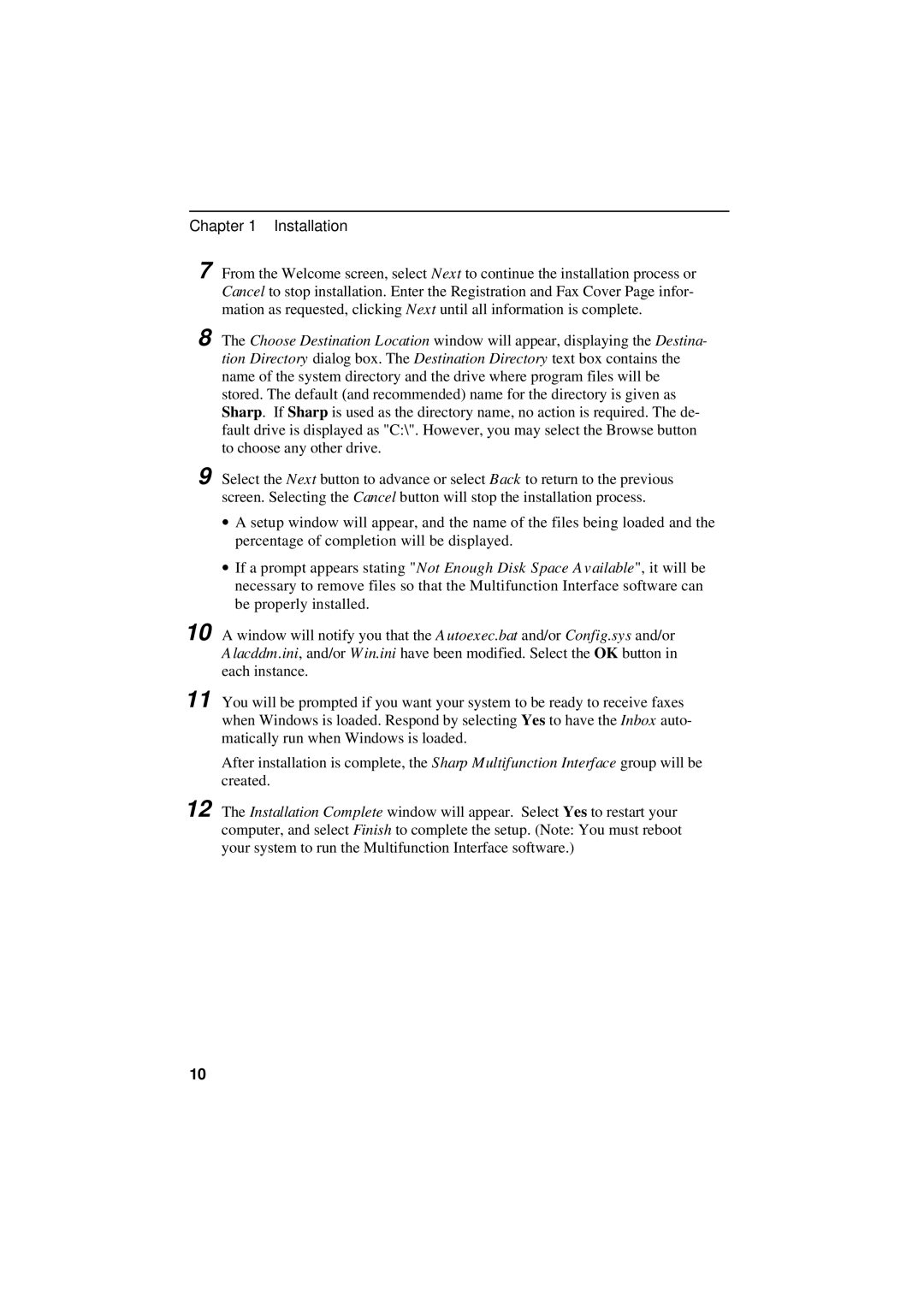 Sharp UX-600M operation manual Installation 